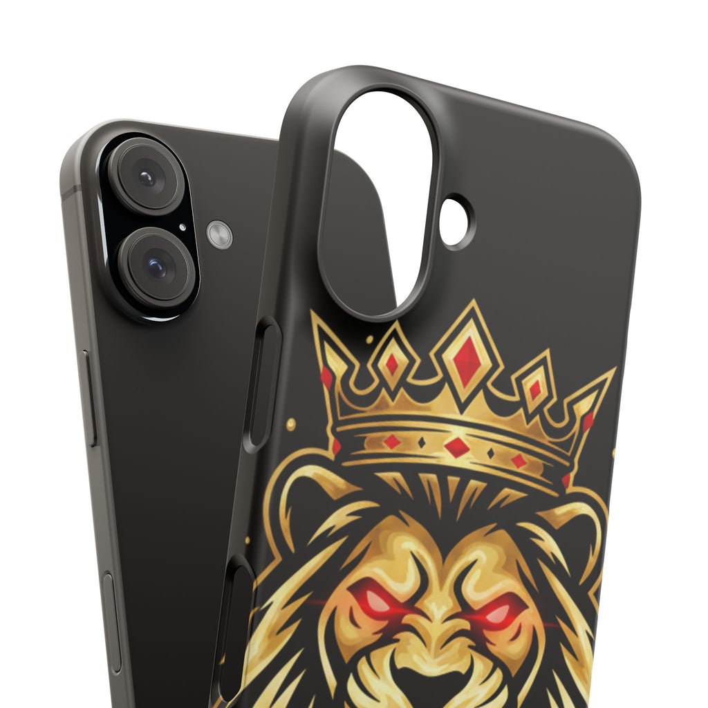 A1 Lifestyle Co.Royal Lion Phone Case – King Crown Red-Eyed Smartphone Snap Case