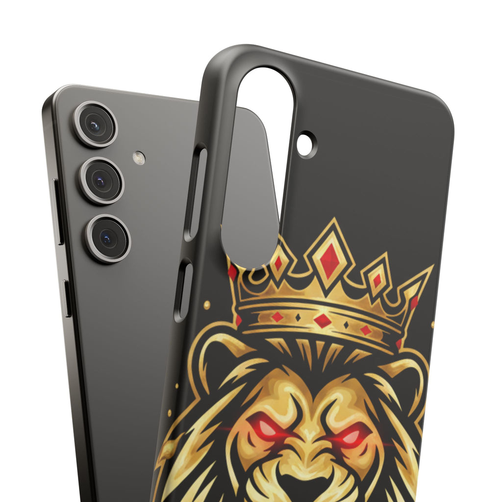 A1 Lifestyle Co.Royal Lion Phone Case – King Crown Red-Eyed Smartphone Snap Case
