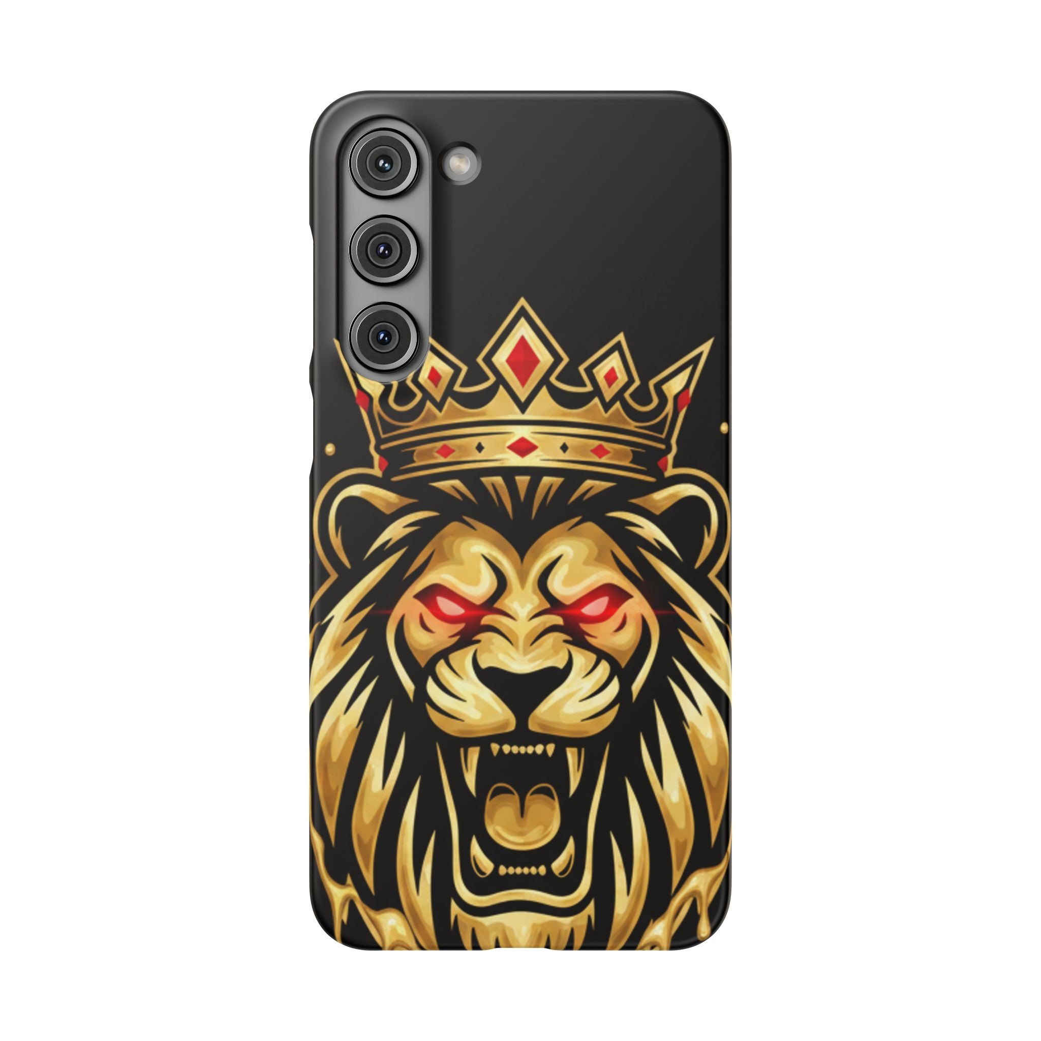 A1 Lifestyle Co.Royal Lion Phone Case – King Crown Red-Eyed Smartphone Snap Case