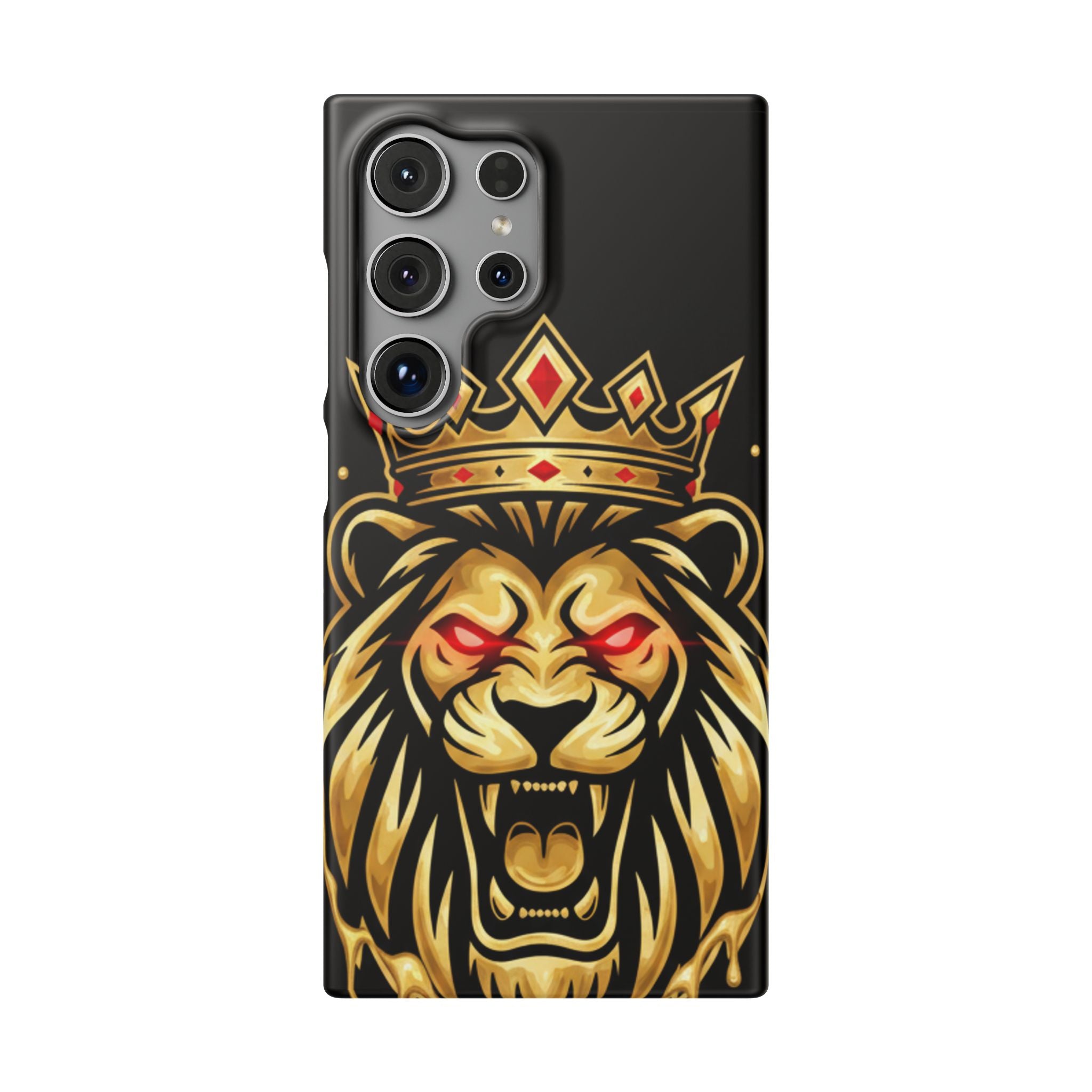 A1 Lifestyle Co.Royal Lion Phone Case – King Crown Red-Eyed Smartphone Snap Case