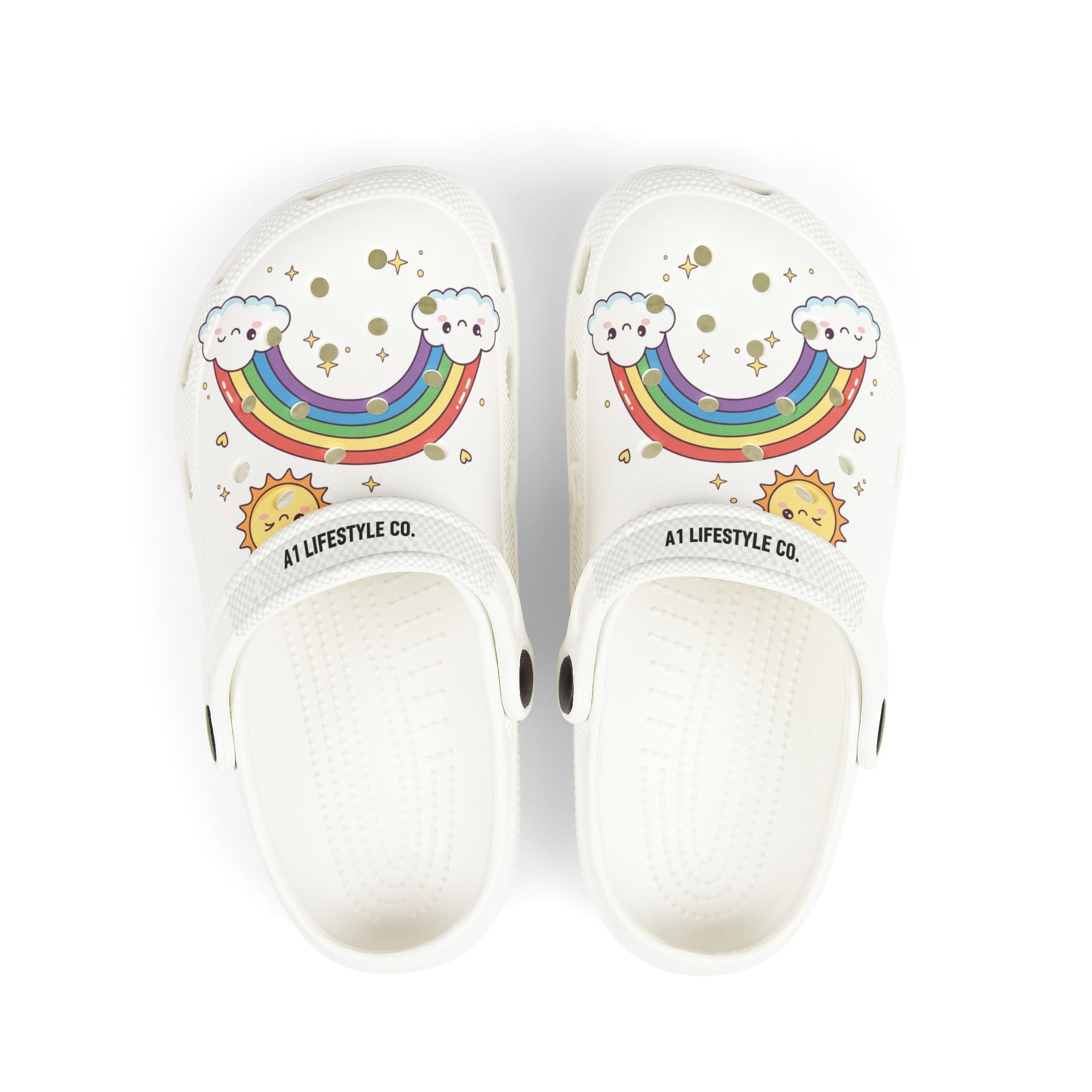 A1 Lifestyle Co. Kids Rainbow & Sunny Cloud Foam Clogs