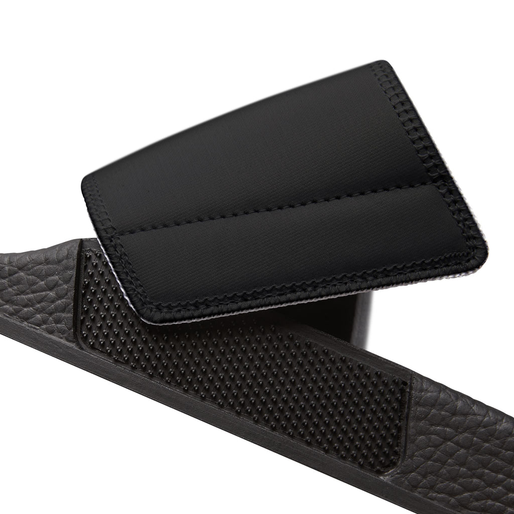 Men's Removable-Strap Slides — Black Logo Comfort Sandals