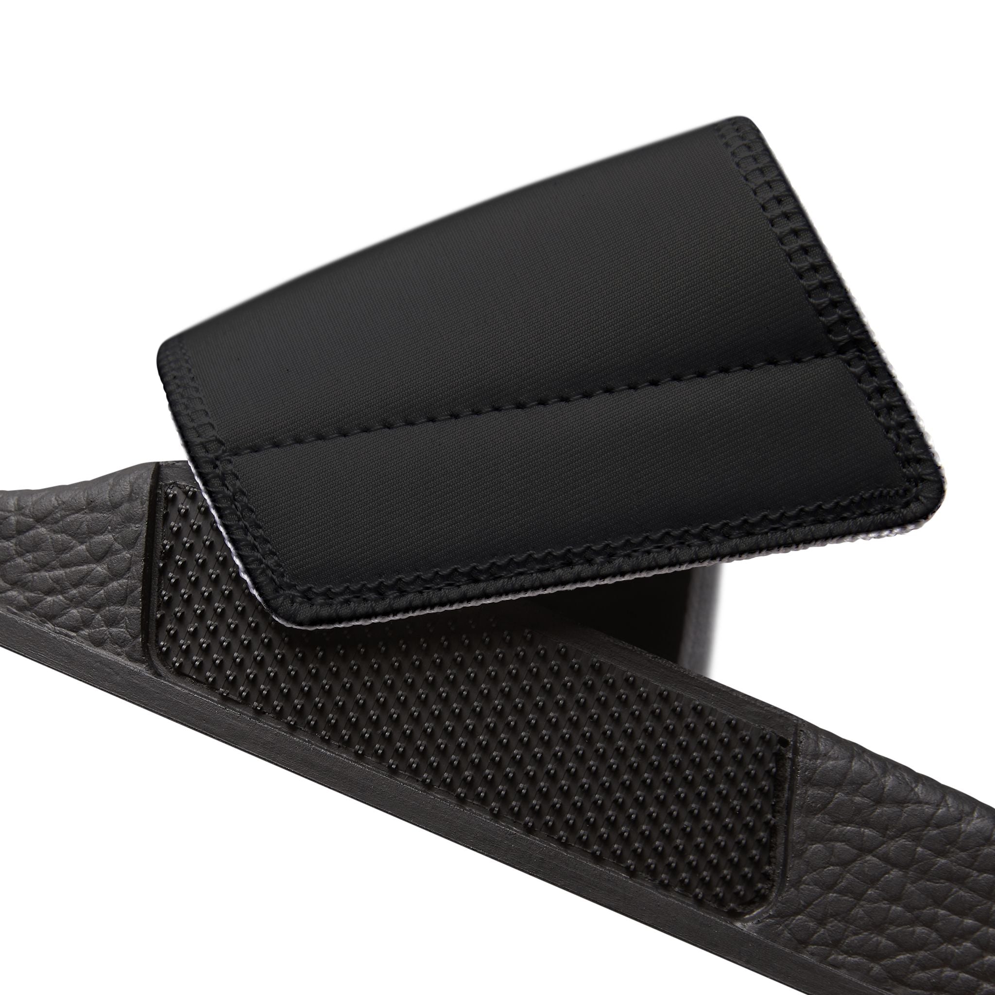 Men's Removable-Strap Slides — Black Logo Comfort Sandals