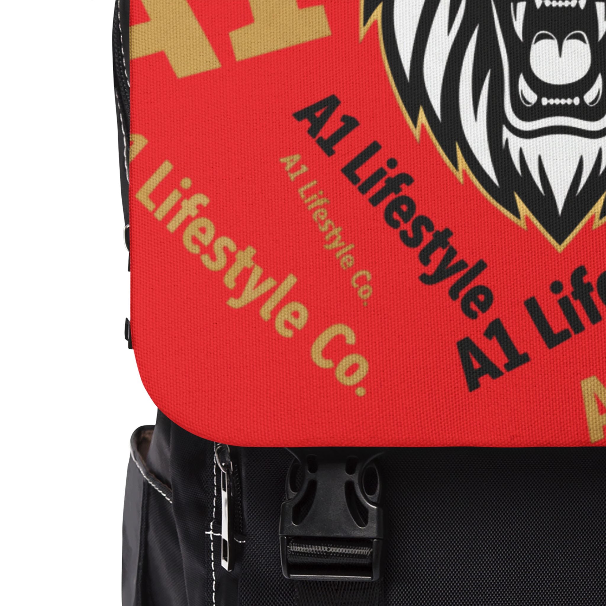 Lion Crest Backpack — A1 Lifestyle Co. Red Casual Shoulder Backpack