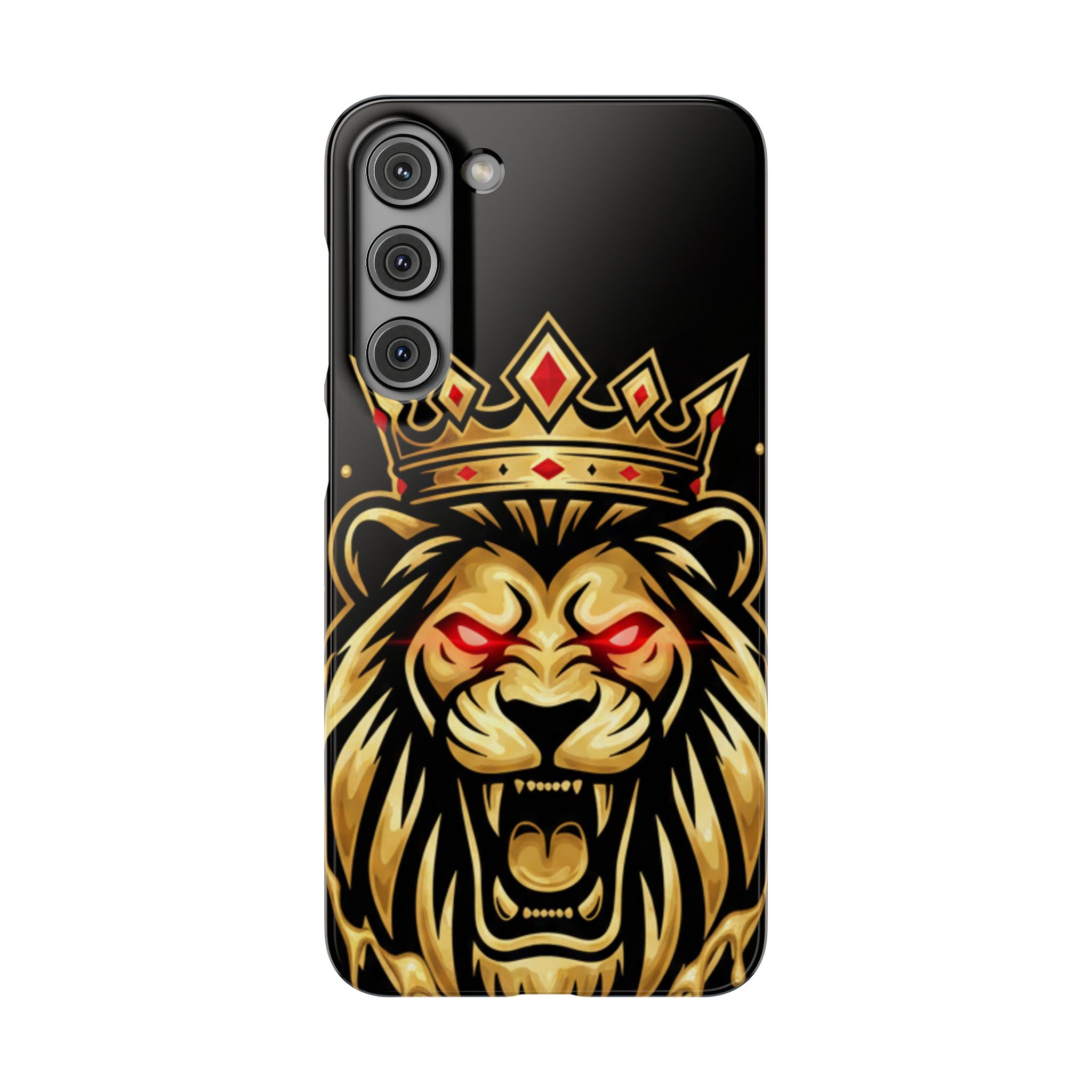 A1 Lifestyle Co.Royal Lion Phone Case – King Crown Red-Eyed Smartphone Snap Case
