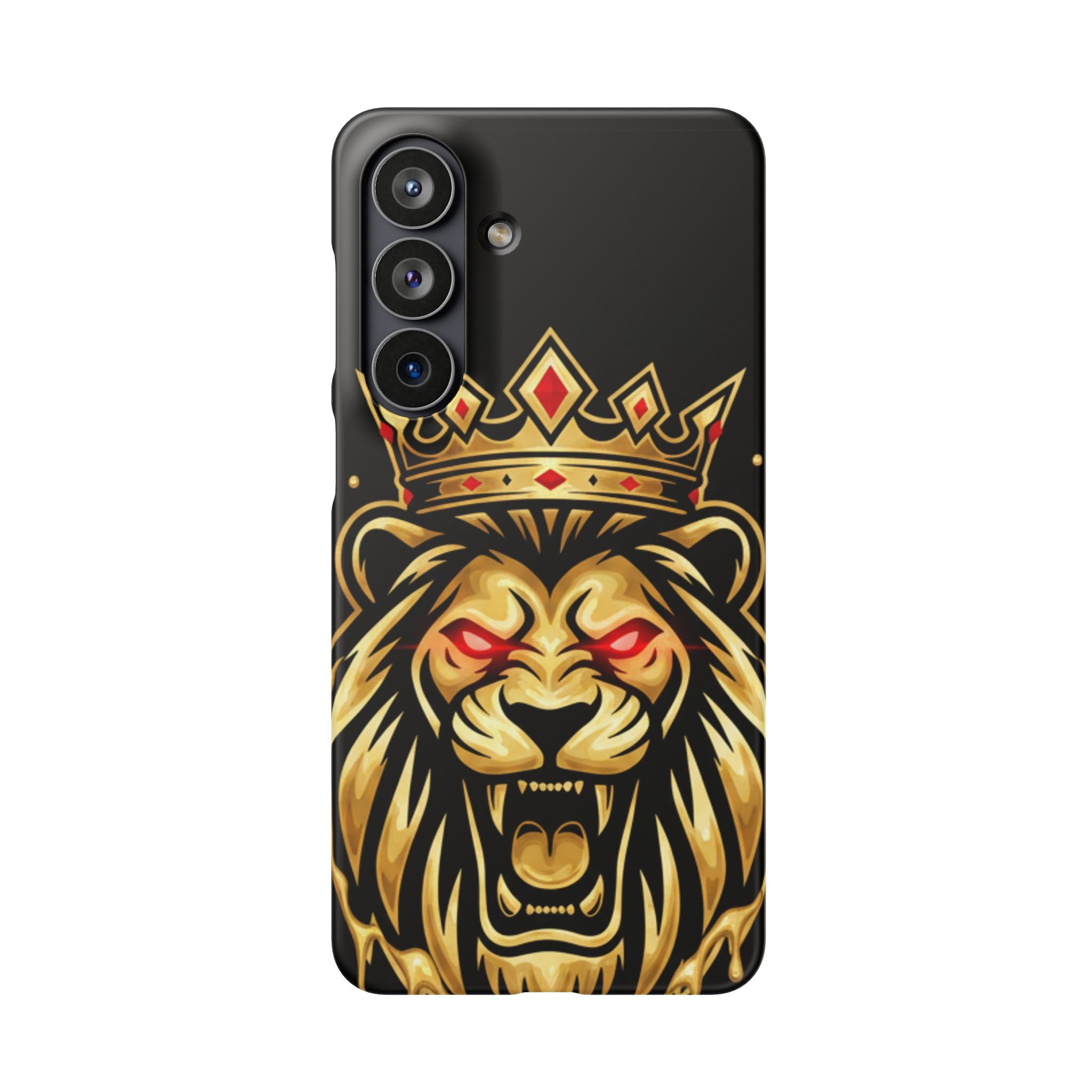 A1 Lifestyle Co.Royal Lion Phone Case – King Crown Red-Eyed Smartphone Snap Case