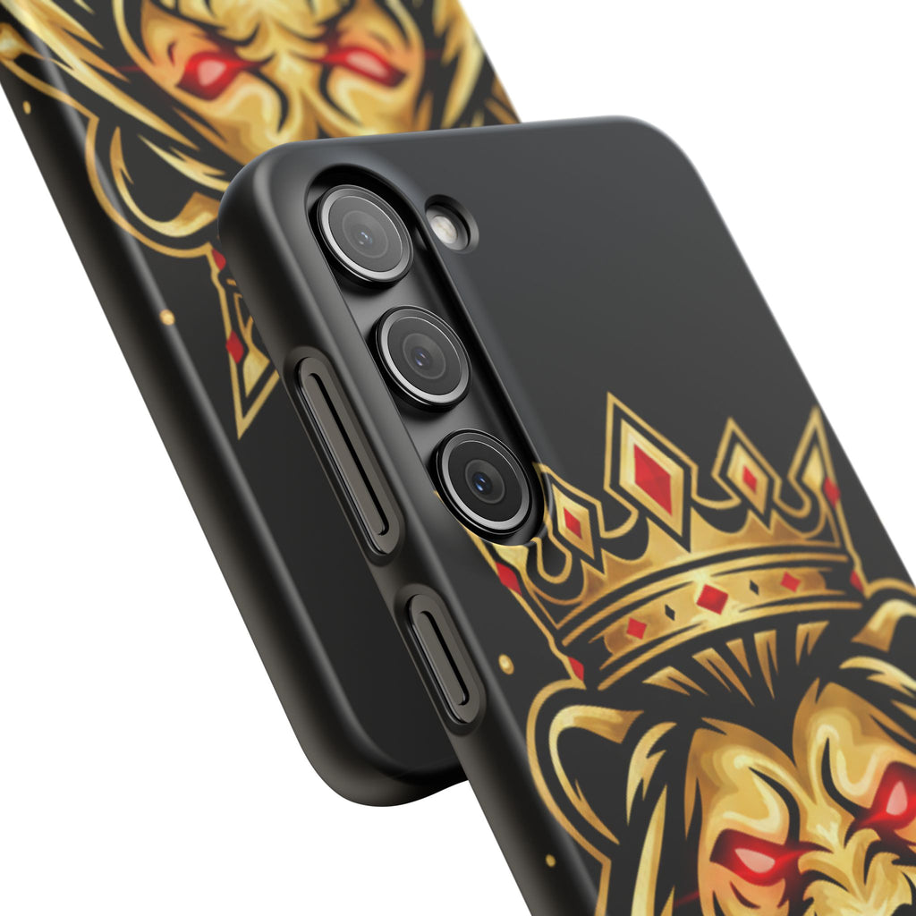 A1 Lifestyle Co.Royal Lion Phone Case – King Crown Red-Eyed Smartphone Snap Case