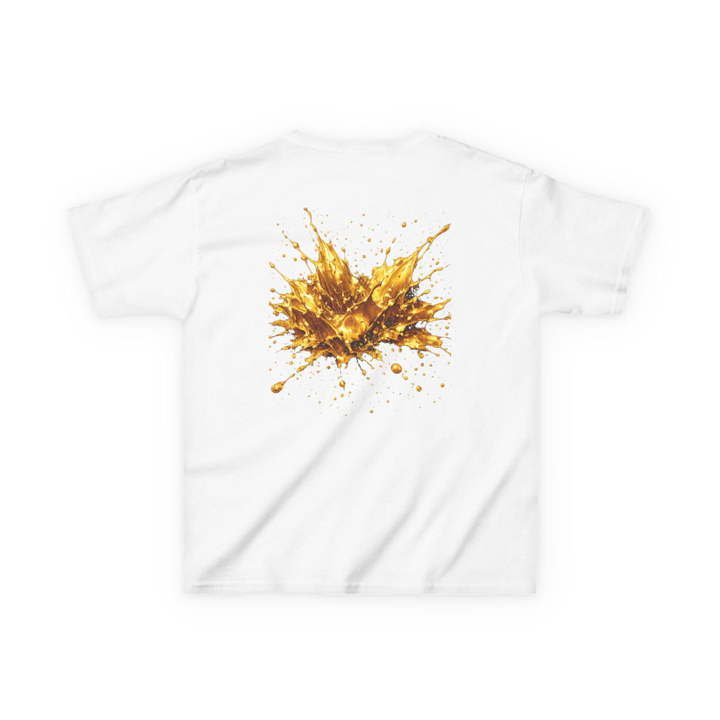 A1 Lifestyle Co. Kids Lion Crown Tee — Gold Splash Back Graphic