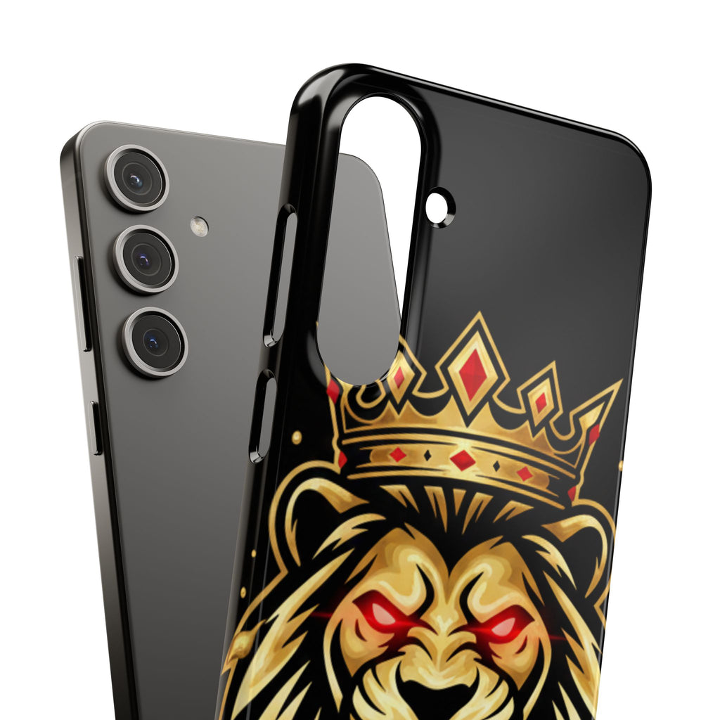 A1 Lifestyle Co.Royal Lion Phone Case – King Crown Red-Eyed Smartphone Snap Case
