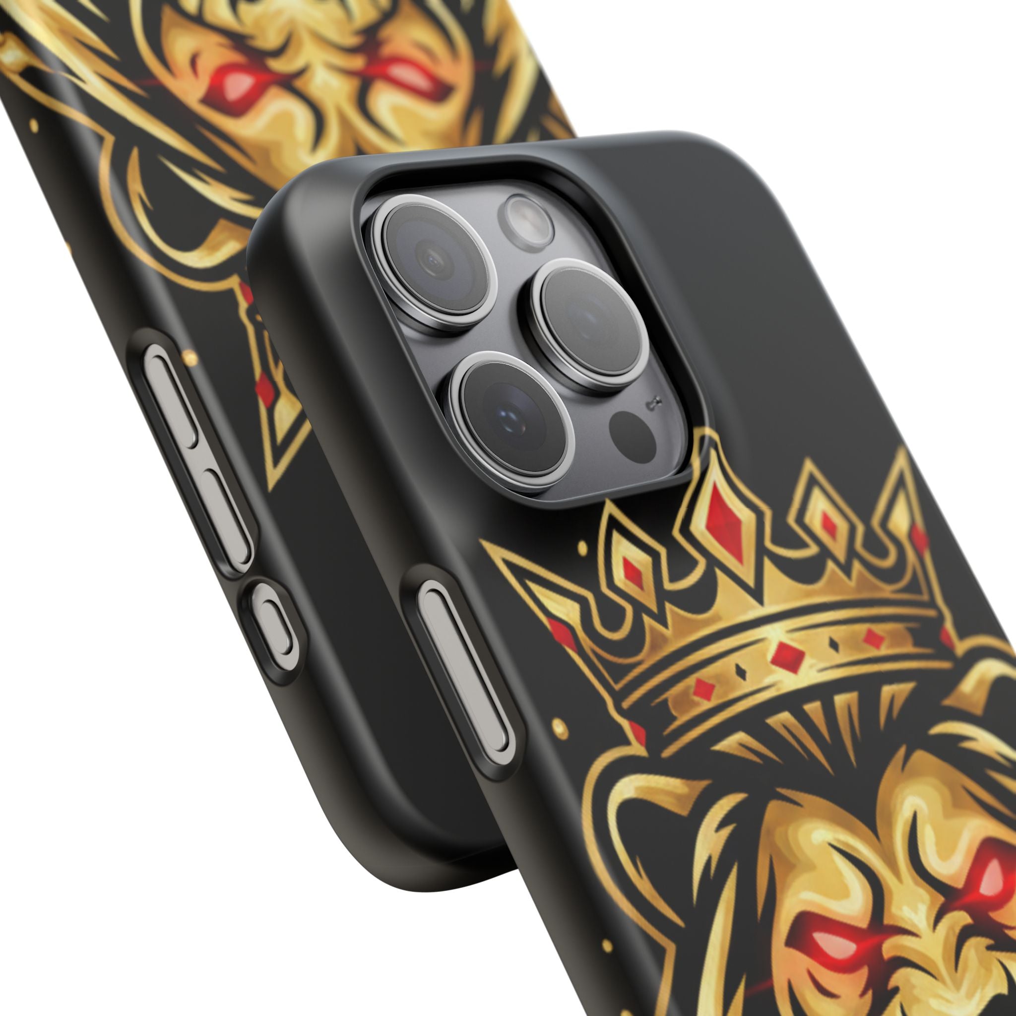 A1 Lifestyle Co.Royal Lion Phone Case – King Crown Red-Eyed Smartphone Snap Case
