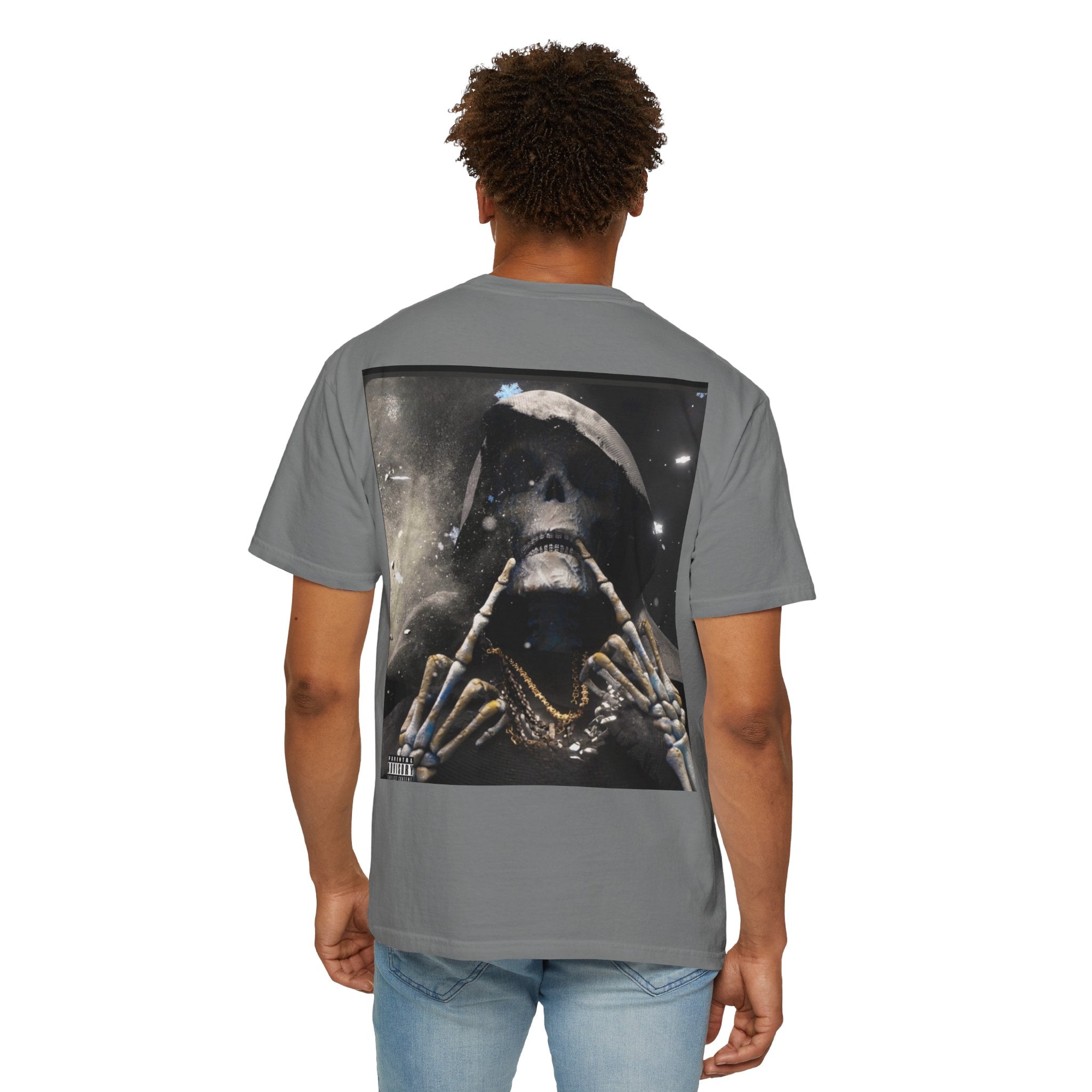 Mens Garment-Dyed Iced Out Skeleton A1 Lifestyle Co. T-shirt