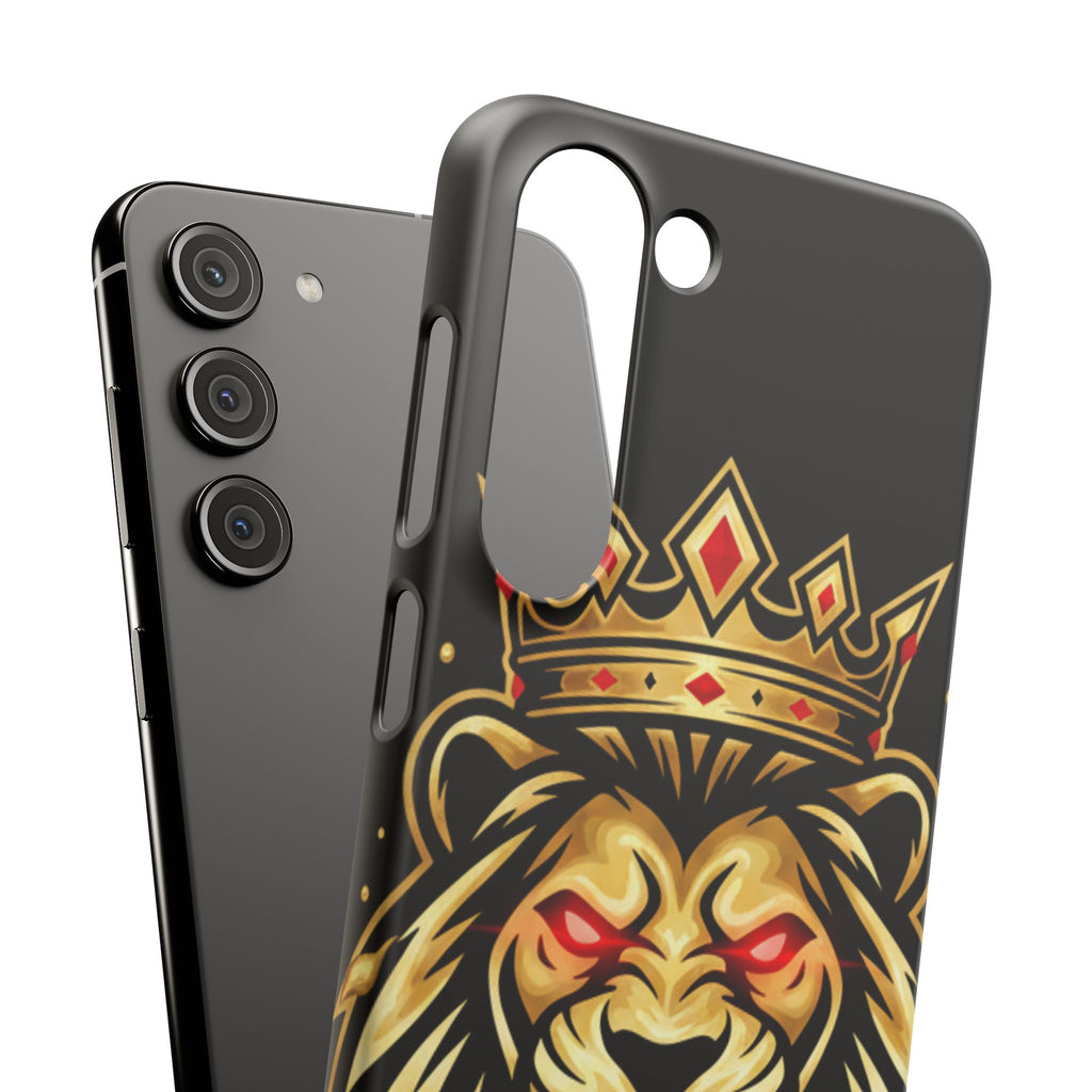 A1 Lifestyle Co.Royal Lion Phone Case – King Crown Red-Eyed Smartphone Snap Case