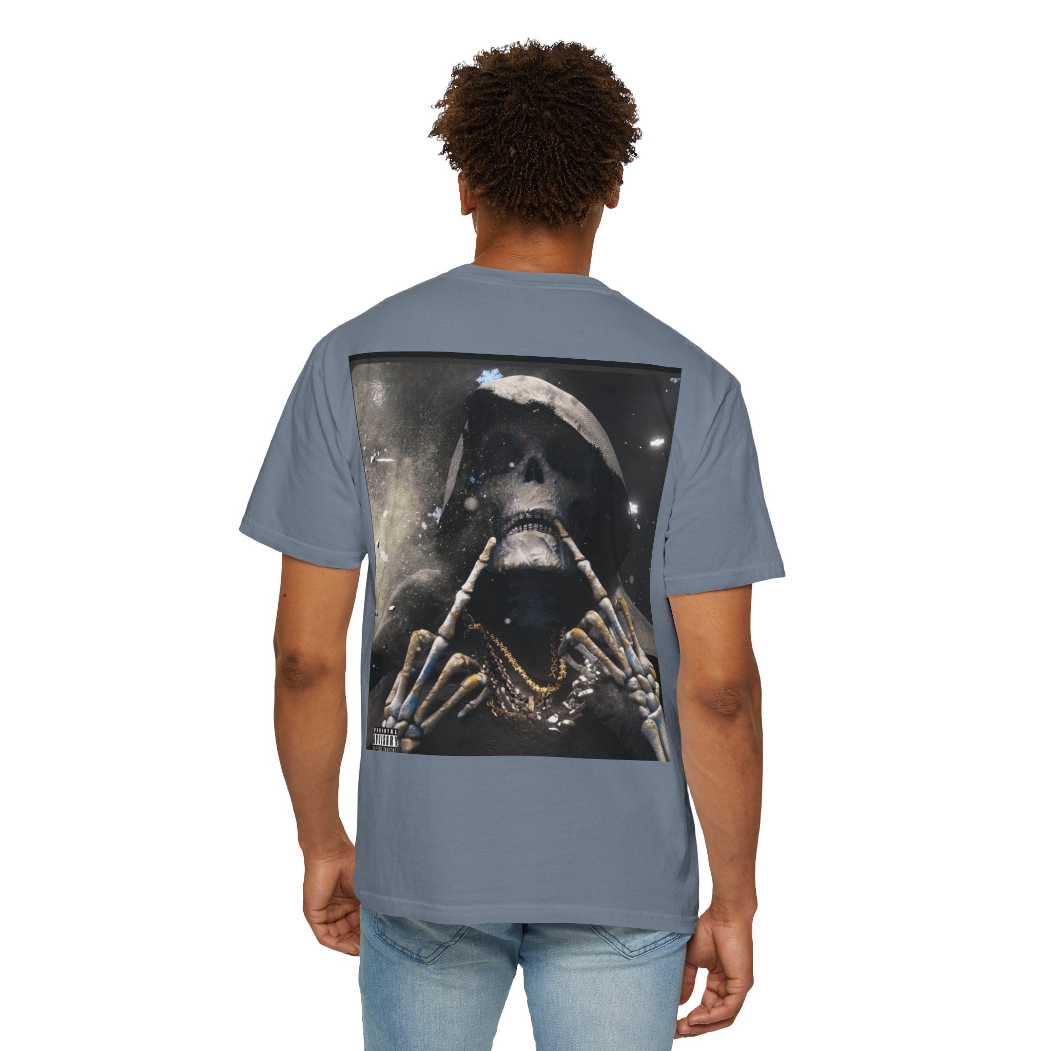Mens Garment-Dyed Iced Out Skeleton A1 Lifestyle Co. T-shirt