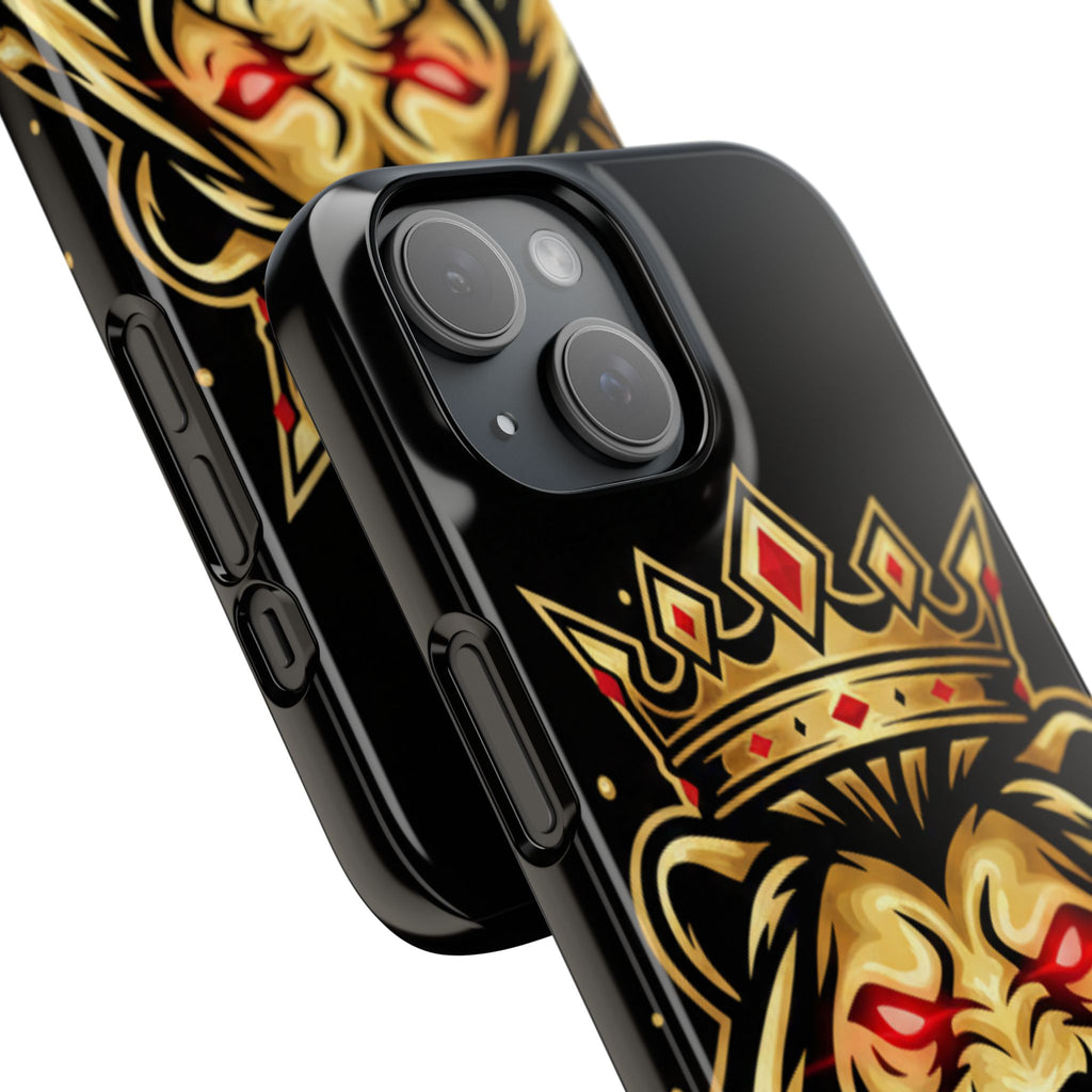 A1 Lifestyle Co.Royal Lion Phone Case – King Crown Red-Eyed Smartphone Snap Case