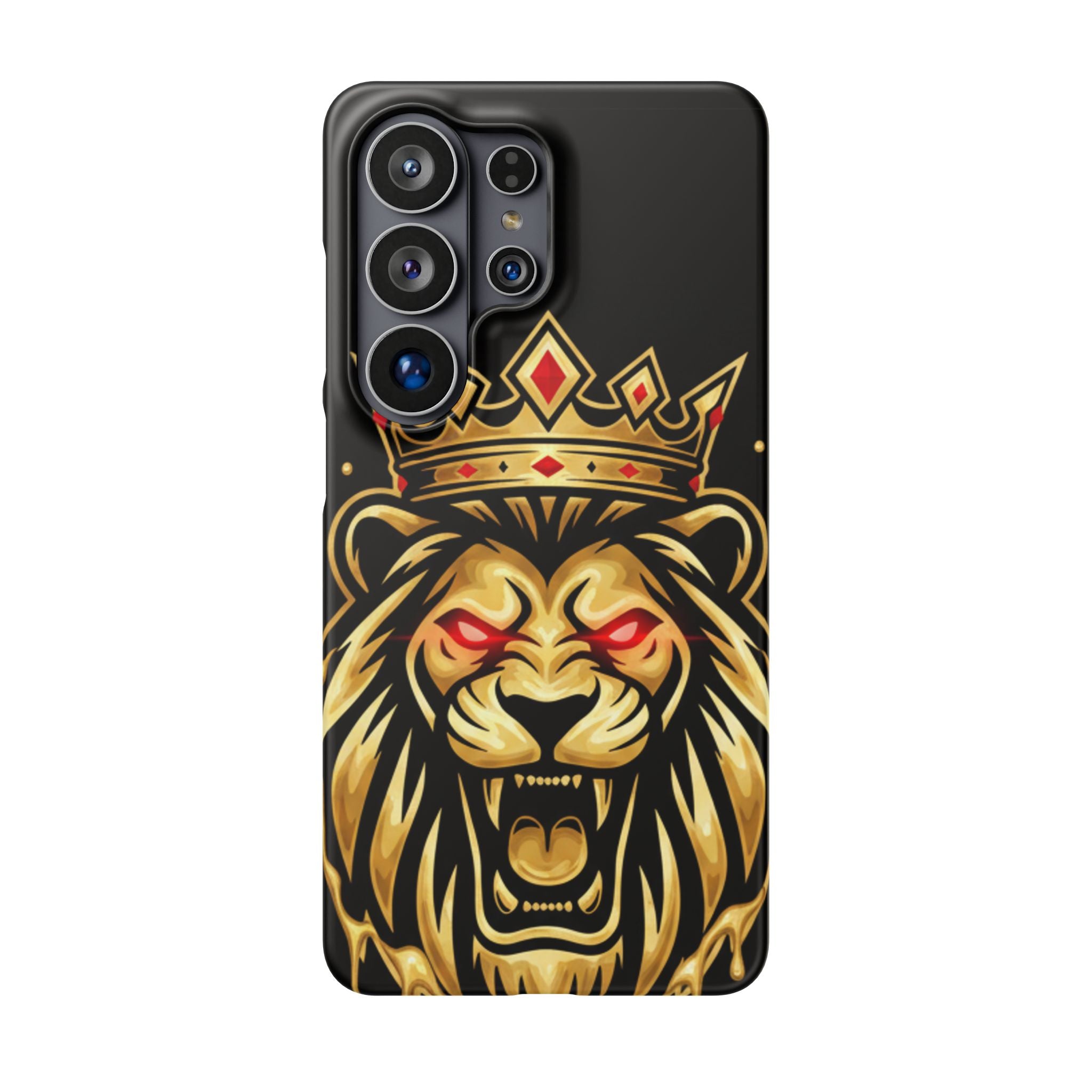 A1 Lifestyle Co.Royal Lion Phone Case – King Crown Red-Eyed Smartphone Snap Case