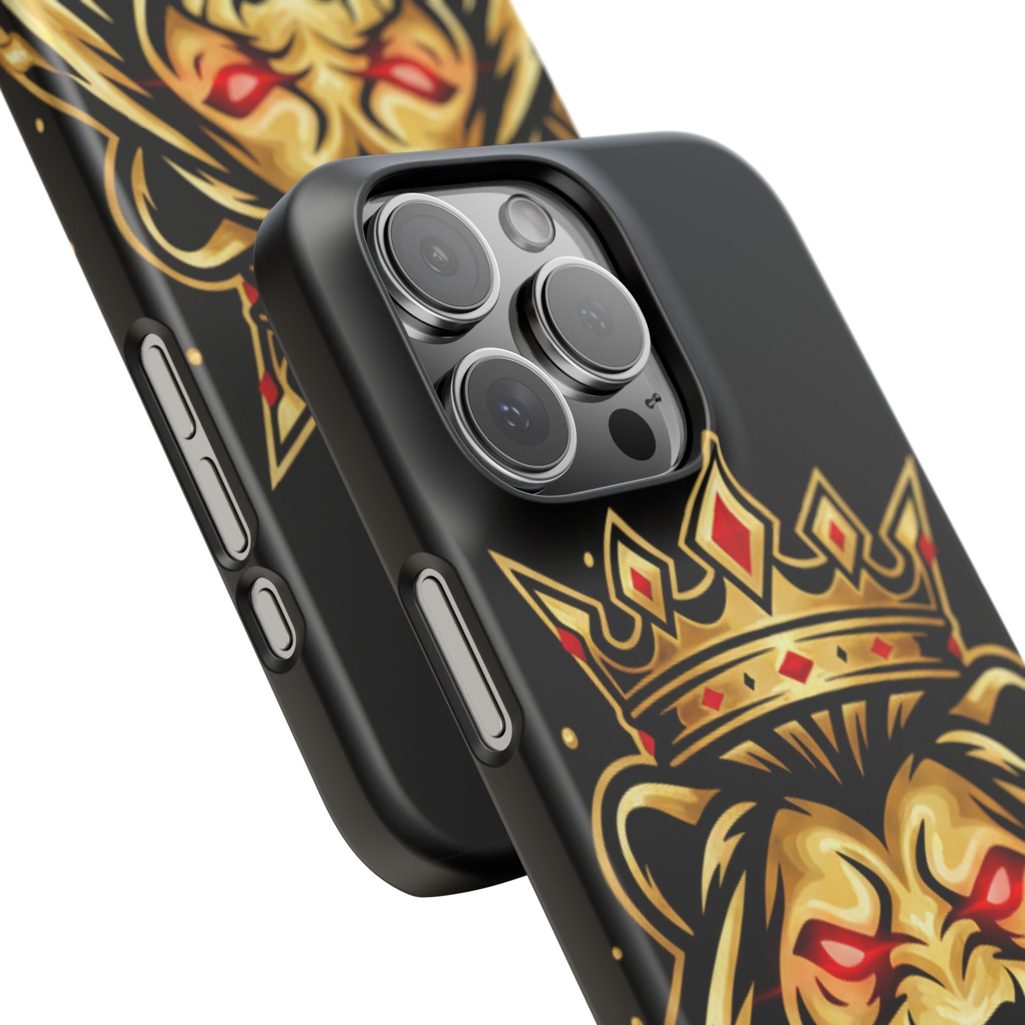 A1 Lifestyle Co.Royal Lion Phone Case – King Crown Red-Eyed Smartphone Snap Case