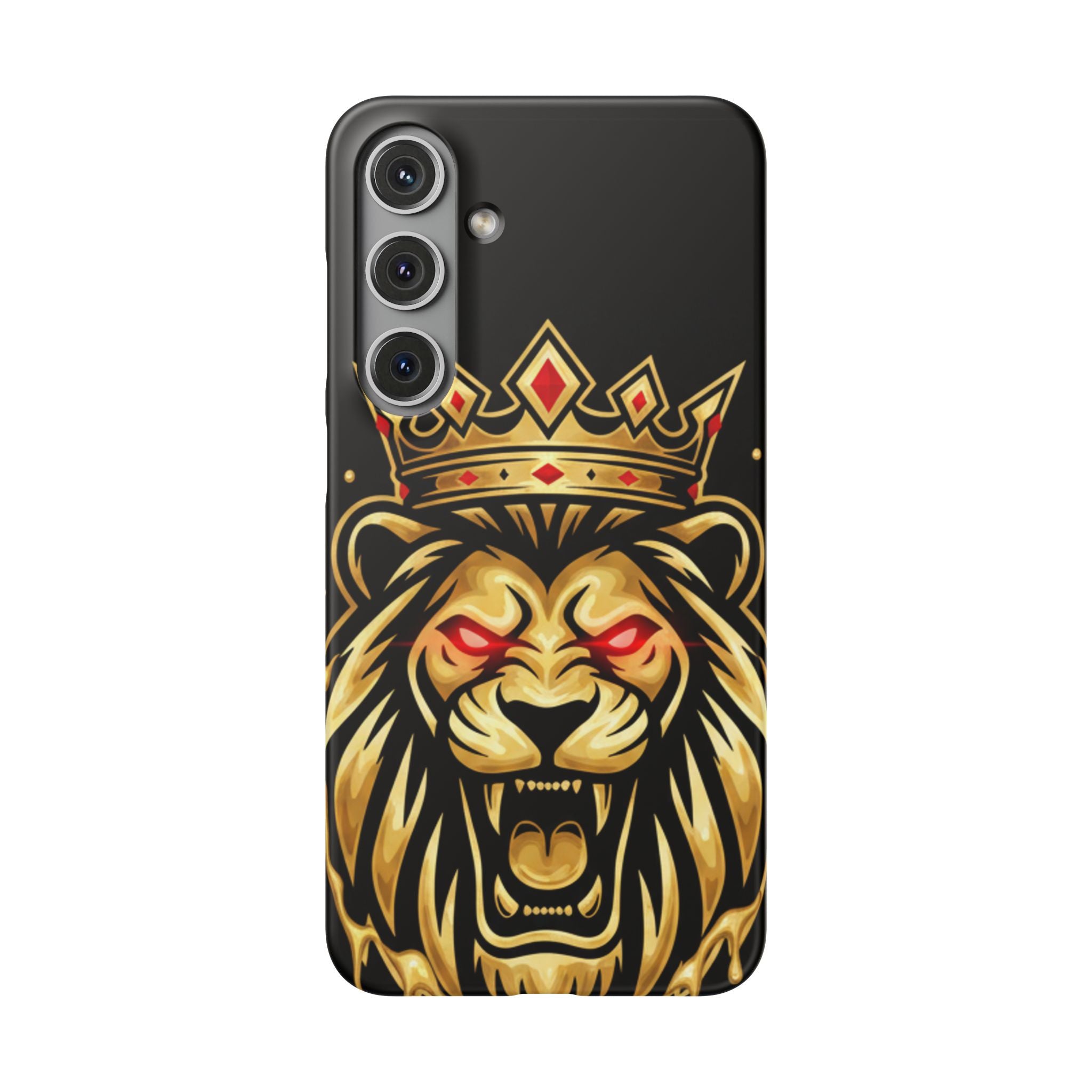 A1 Lifestyle Co.Royal Lion Phone Case – King Crown Red-Eyed Smartphone Snap Case