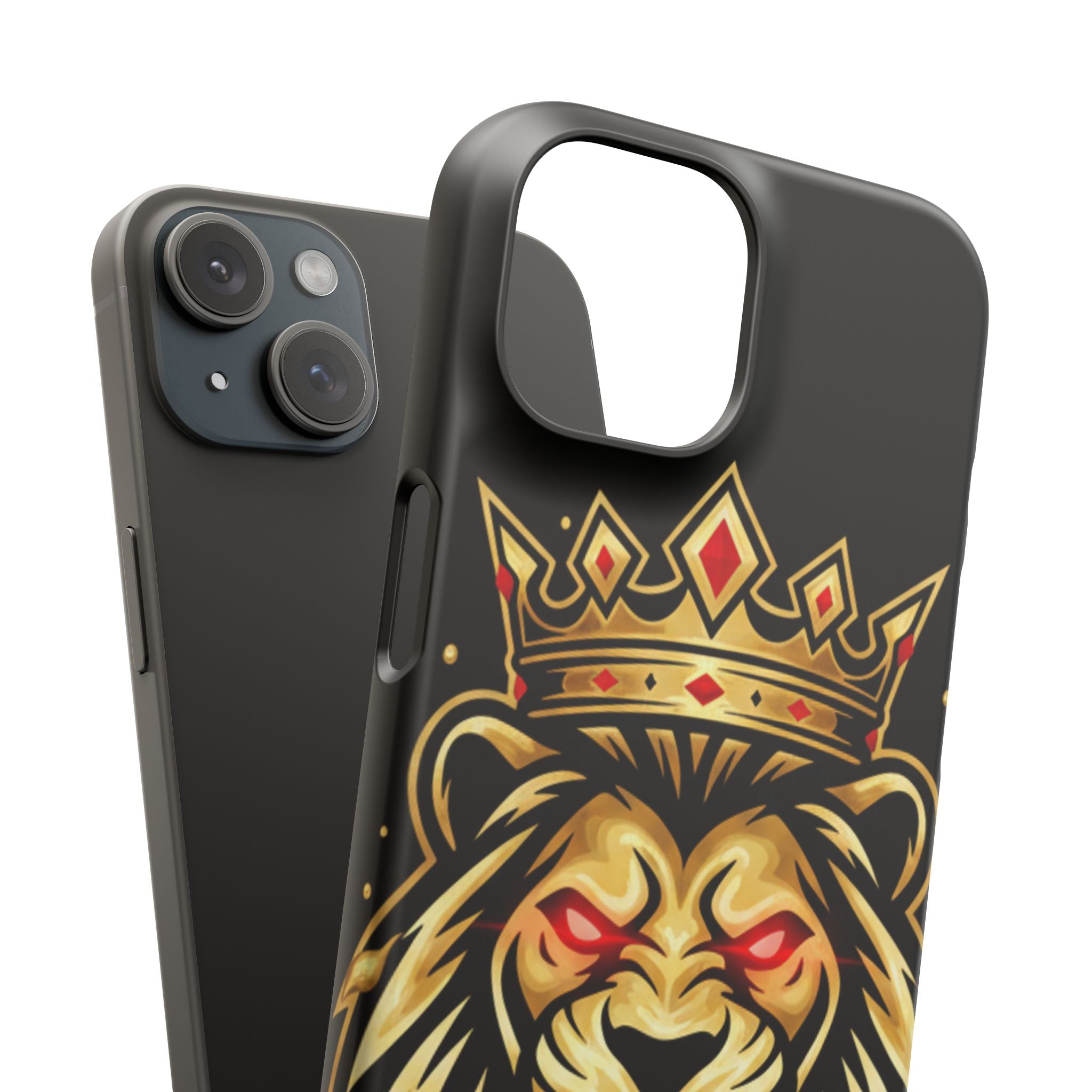 A1 Lifestyle Co.Royal Lion Phone Case – King Crown Red-Eyed Smartphone Snap Case