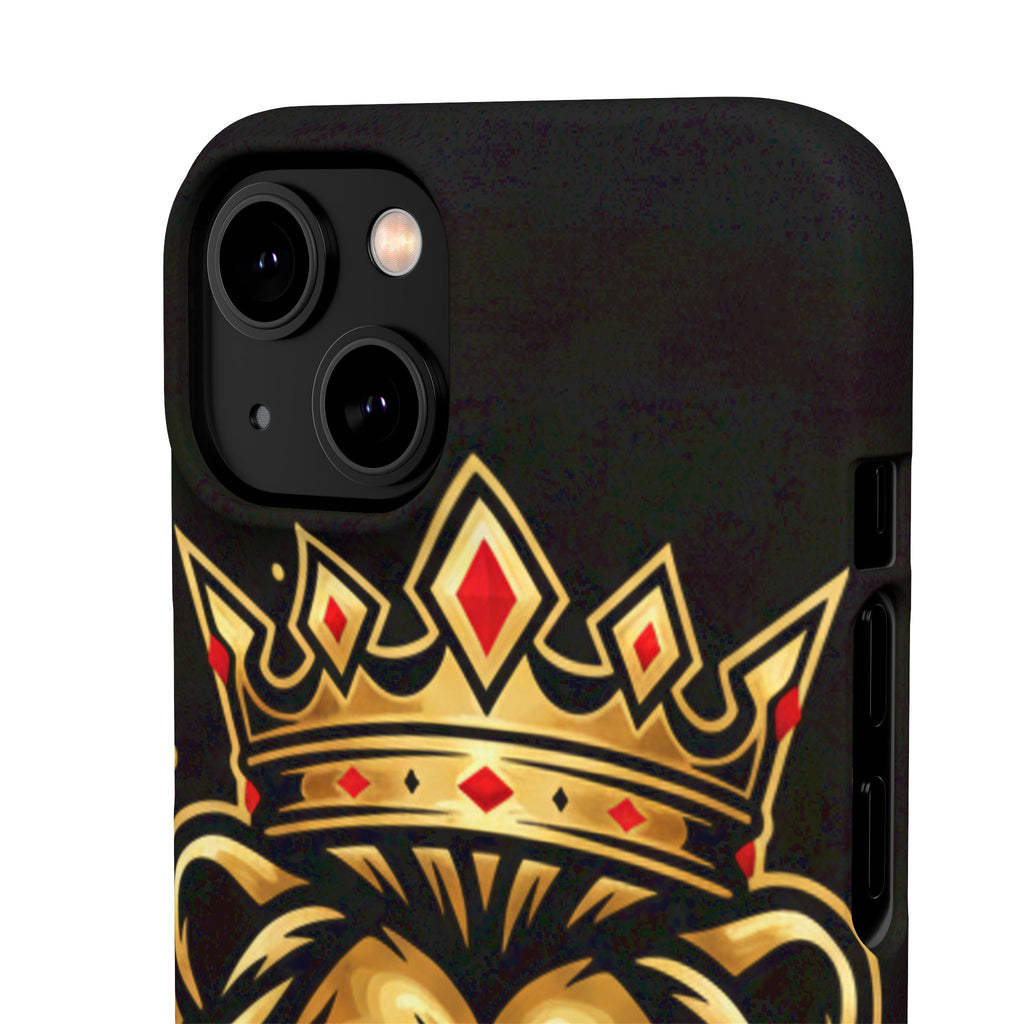 A1 Lifestyle Co.Royal Lion Phone Case – King Crown Red-Eyed Smartphone Snap Case