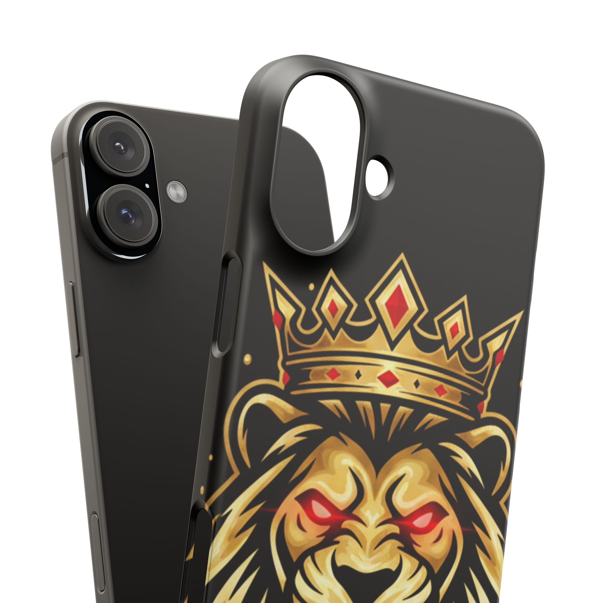 A1 Lifestyle Co.Royal Lion Phone Case – King Crown Red-Eyed Smartphone Snap Case
