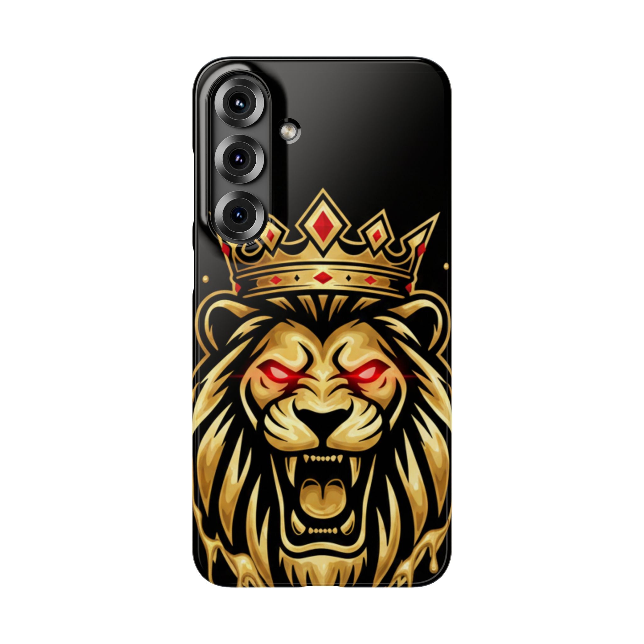 A1 Lifestyle Co.Royal Lion Phone Case – King Crown Red-Eyed Smartphone Snap Case