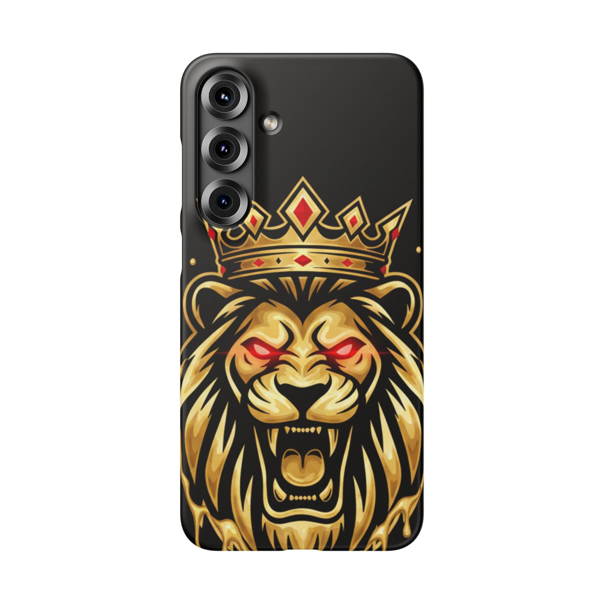 A1 Lifestyle Co.Royal Lion Phone Case – King Crown Red-Eyed Smartphone Snap Case