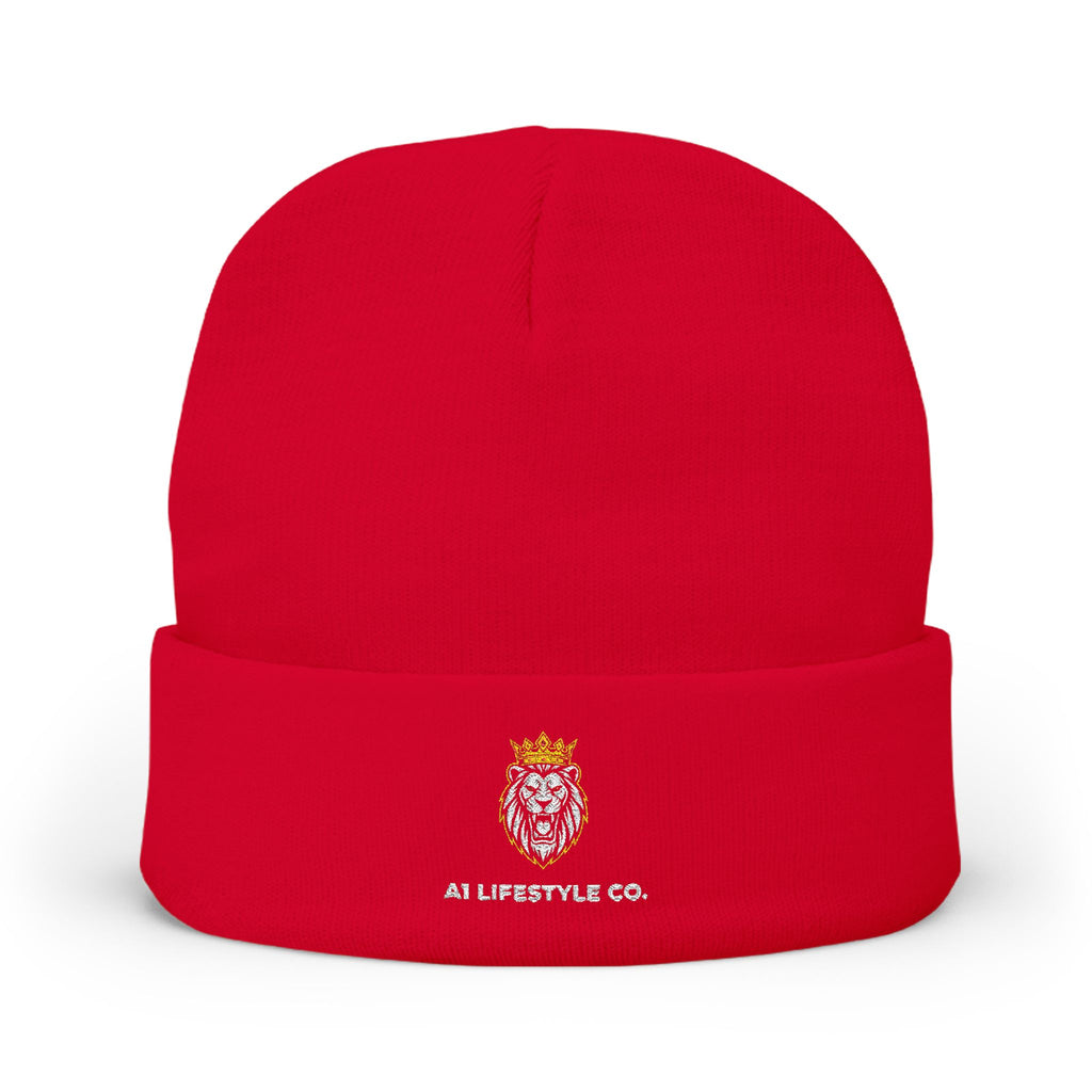 Embroidered A1 LIFESTYLE CO. Crowned Lion Knit Beanie