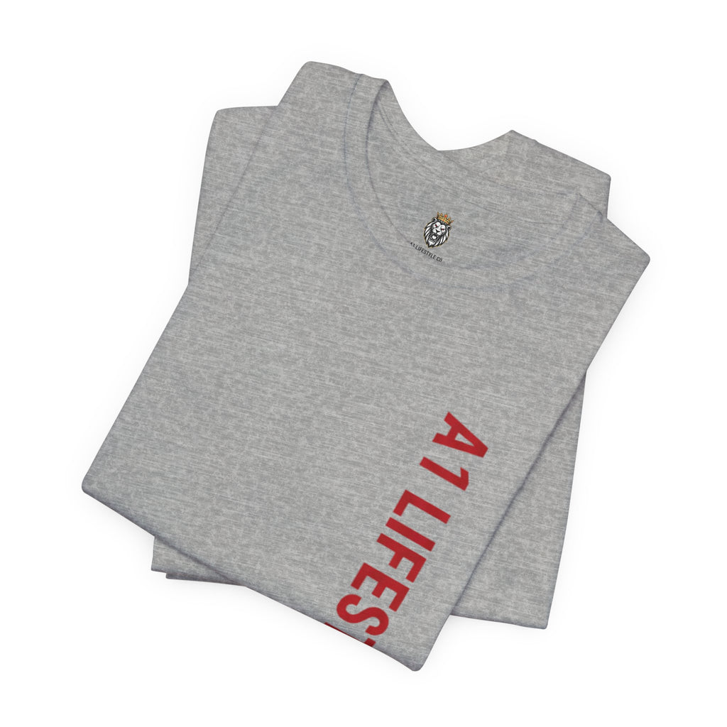 A1 Lifestyle Co. Dice Stack Graphic Tee — Retro Red Gaming T-Shirt