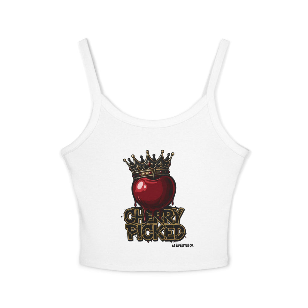 Women's 'Cherry Picked' A1 Lifestyle Co. Spaghetti Strap Tank Top — Crown Graphic Crop