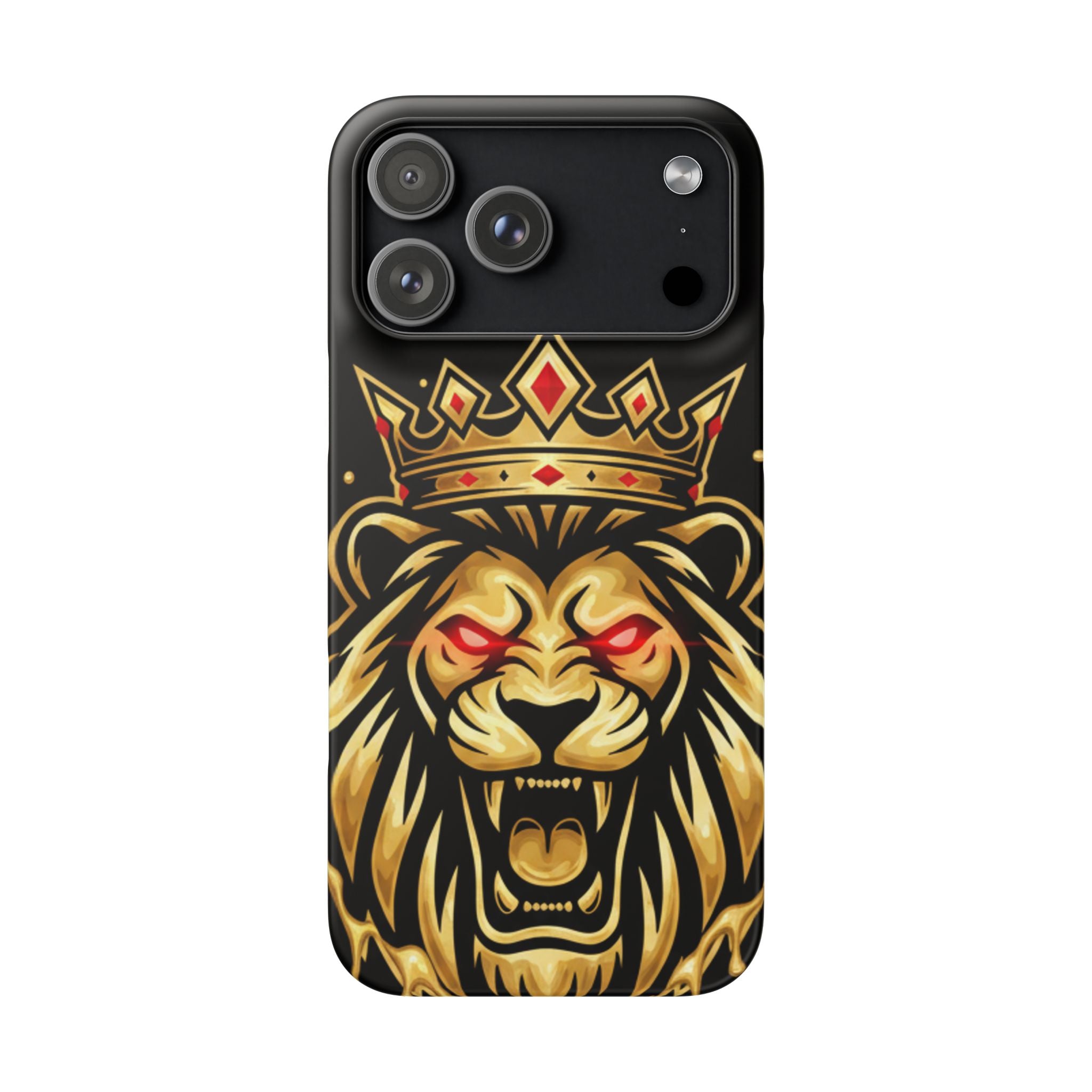 A1 Lifestyle Co.Royal Lion Phone Case – King Crown Red-Eyed Smartphone Snap Case