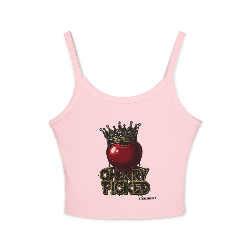 Women's 'Cherry Picked' A1 Lifestyle Co. Spaghetti Strap Tank Top — Crown Graphic Crop