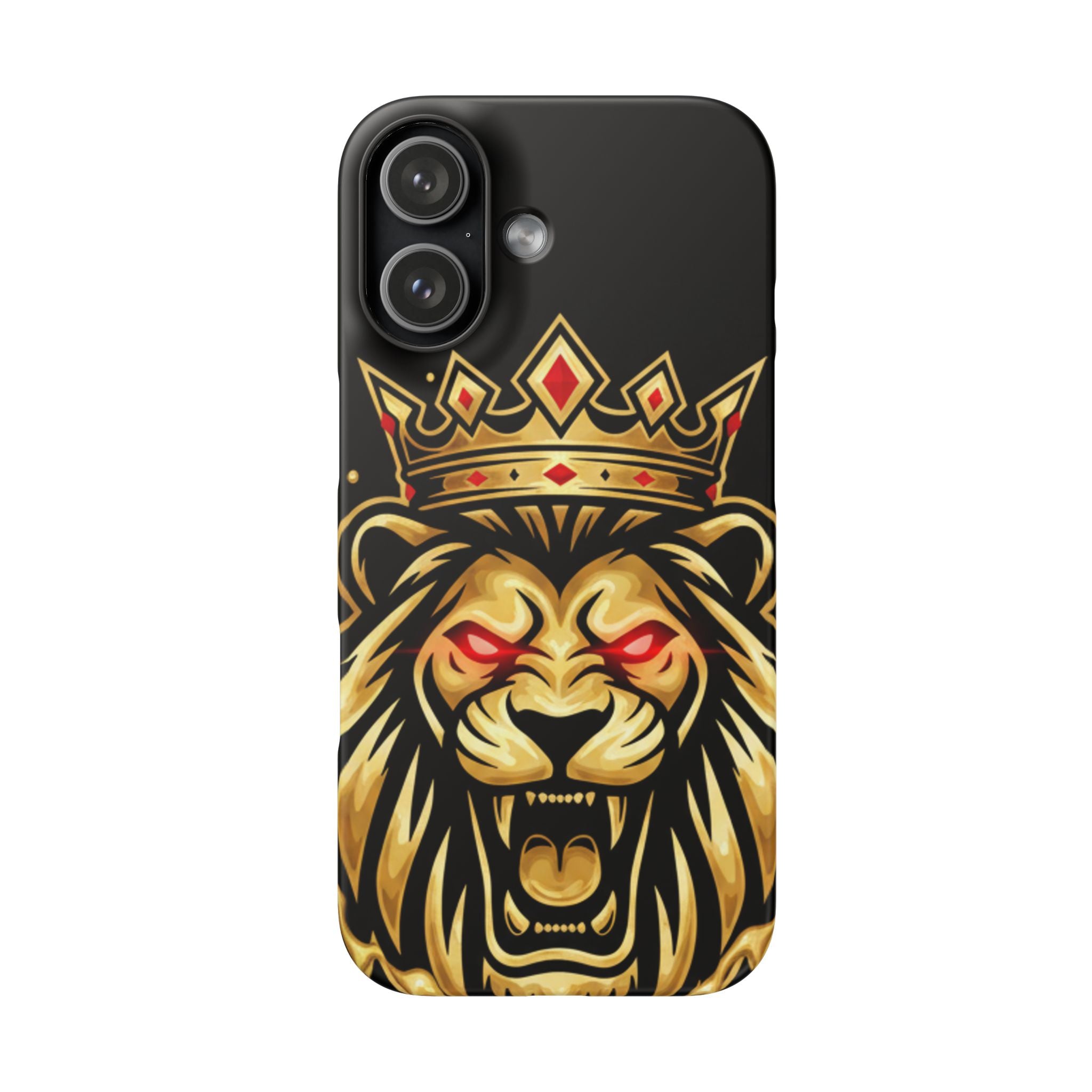 A1 Lifestyle Co.Royal Lion Phone Case – King Crown Red-Eyed Smartphone Snap Case