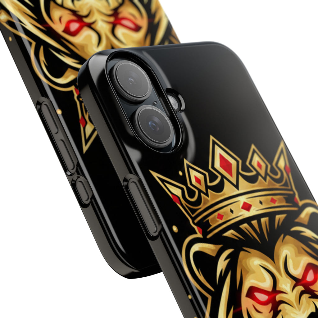 A1 Lifestyle Co.Royal Lion Phone Case – King Crown Red-Eyed Smartphone Snap Case