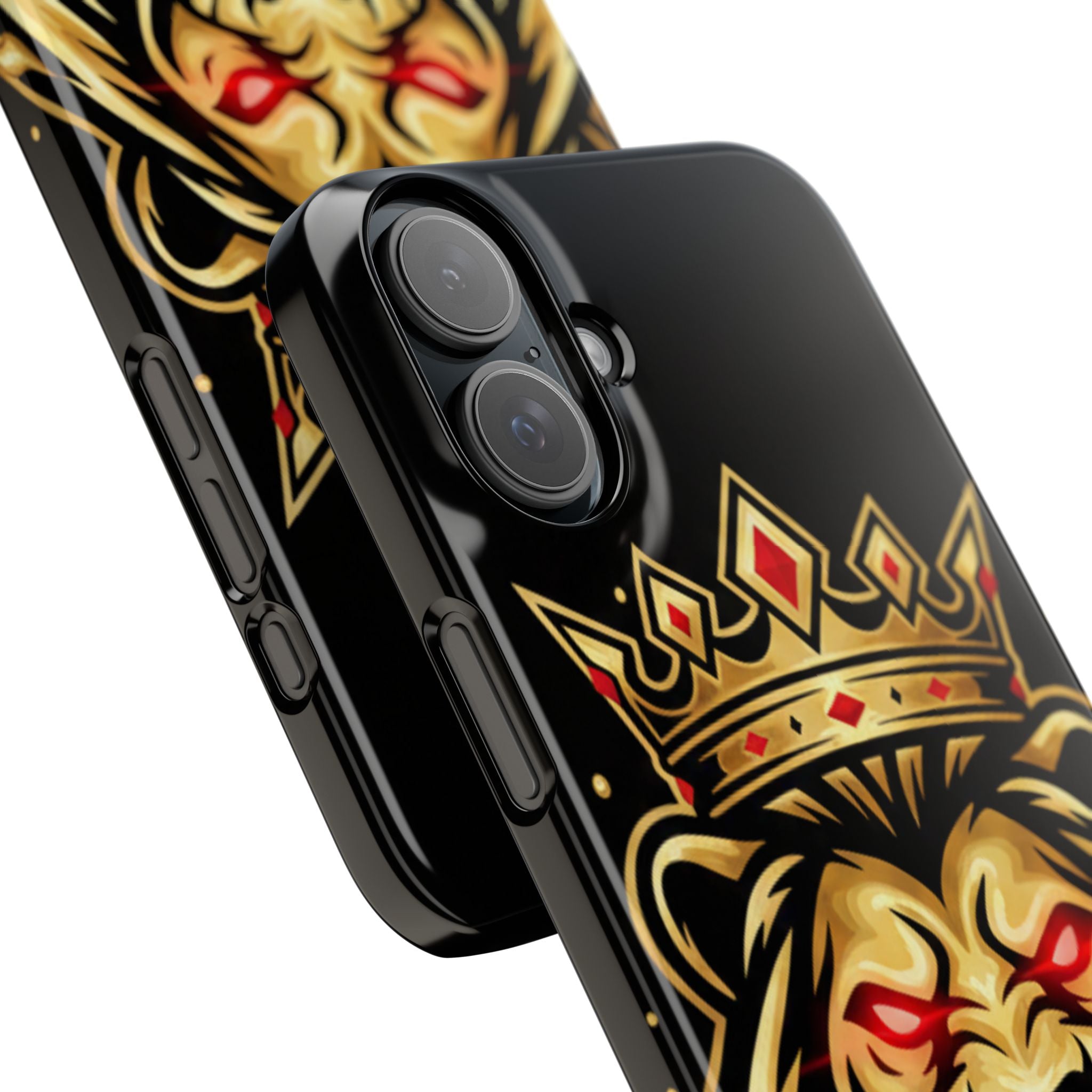 A1 Lifestyle Co.Royal Lion Phone Case – King Crown Red-Eyed Smartphone Snap Case