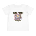 Born Fierce Lion Toddler Tee — Floral Lion Graphic Kids Shirt