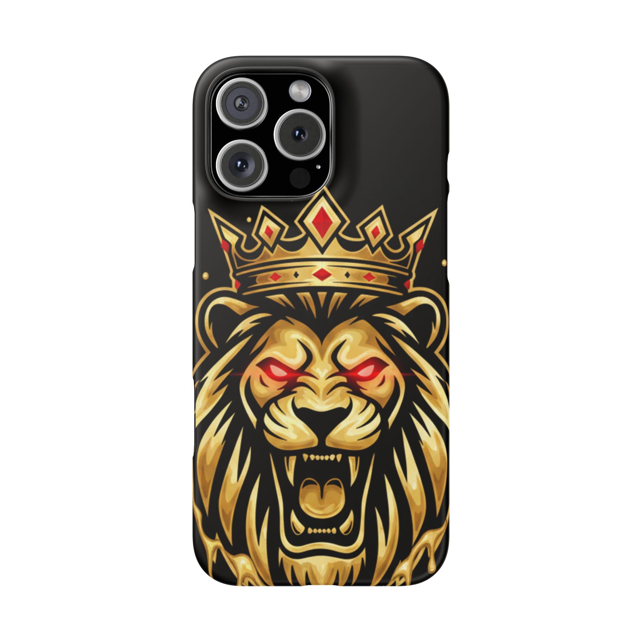 A1 Lifestyle Co.Royal Lion Phone Case – King Crown Red-Eyed Smartphone Snap Case