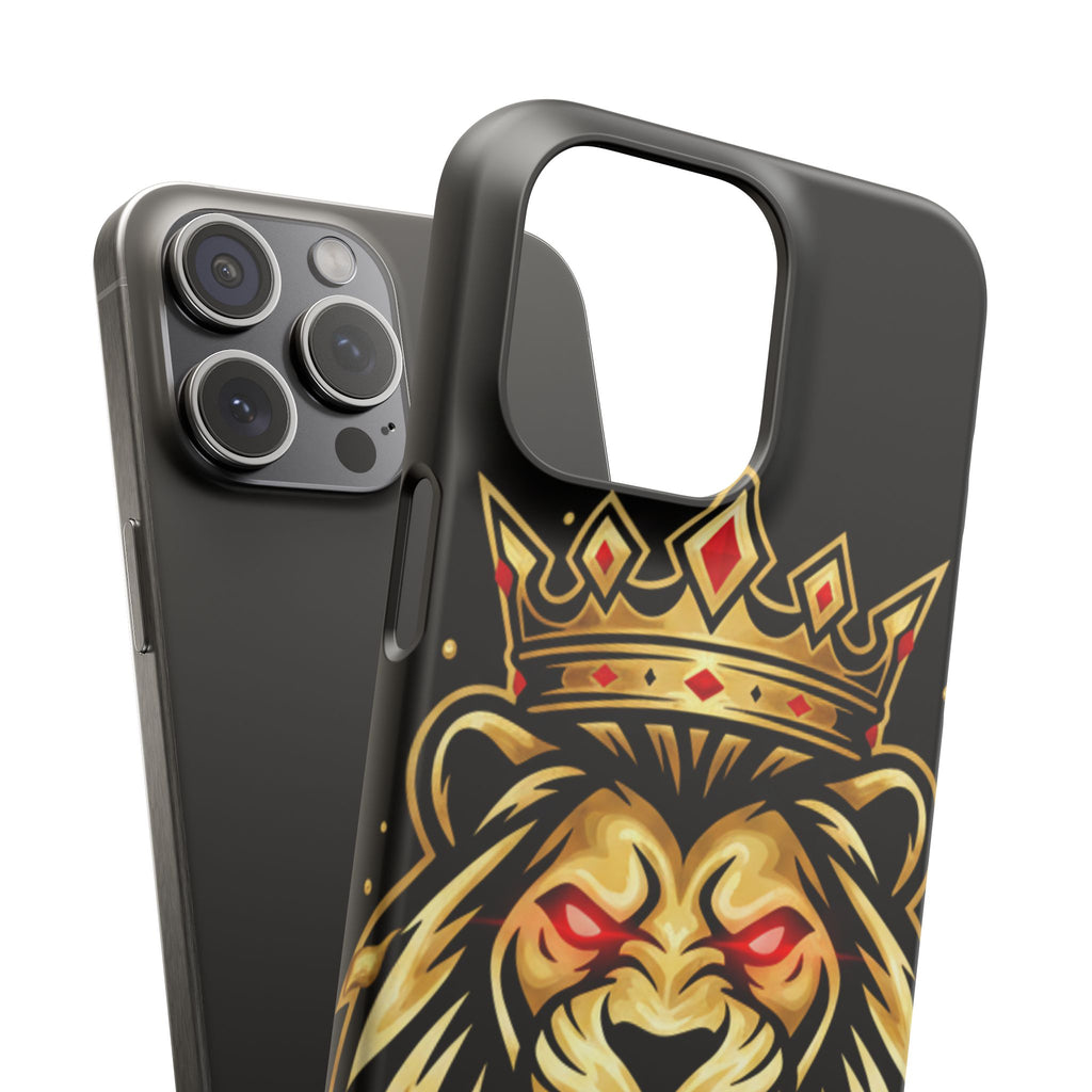A1 Lifestyle Co.Royal Lion Phone Case – King Crown Red-Eyed Smartphone Snap Case