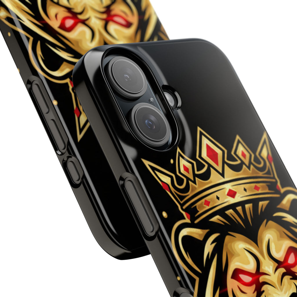 A1 Lifestyle Co.Royal Lion Phone Case – King Crown Red-Eyed Smartphone Snap Case