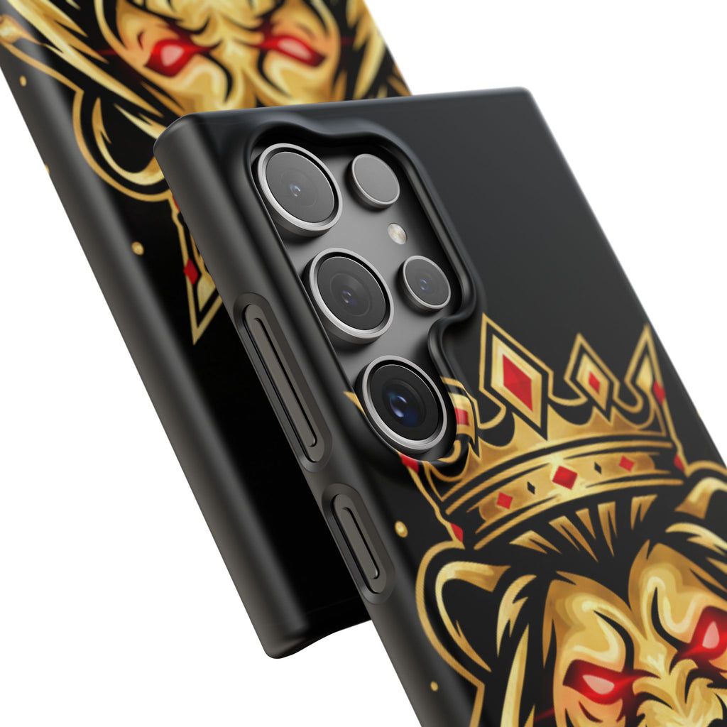 A1 Lifestyle Co.Royal Lion Phone Case – King Crown Red-Eyed Smartphone Snap Case