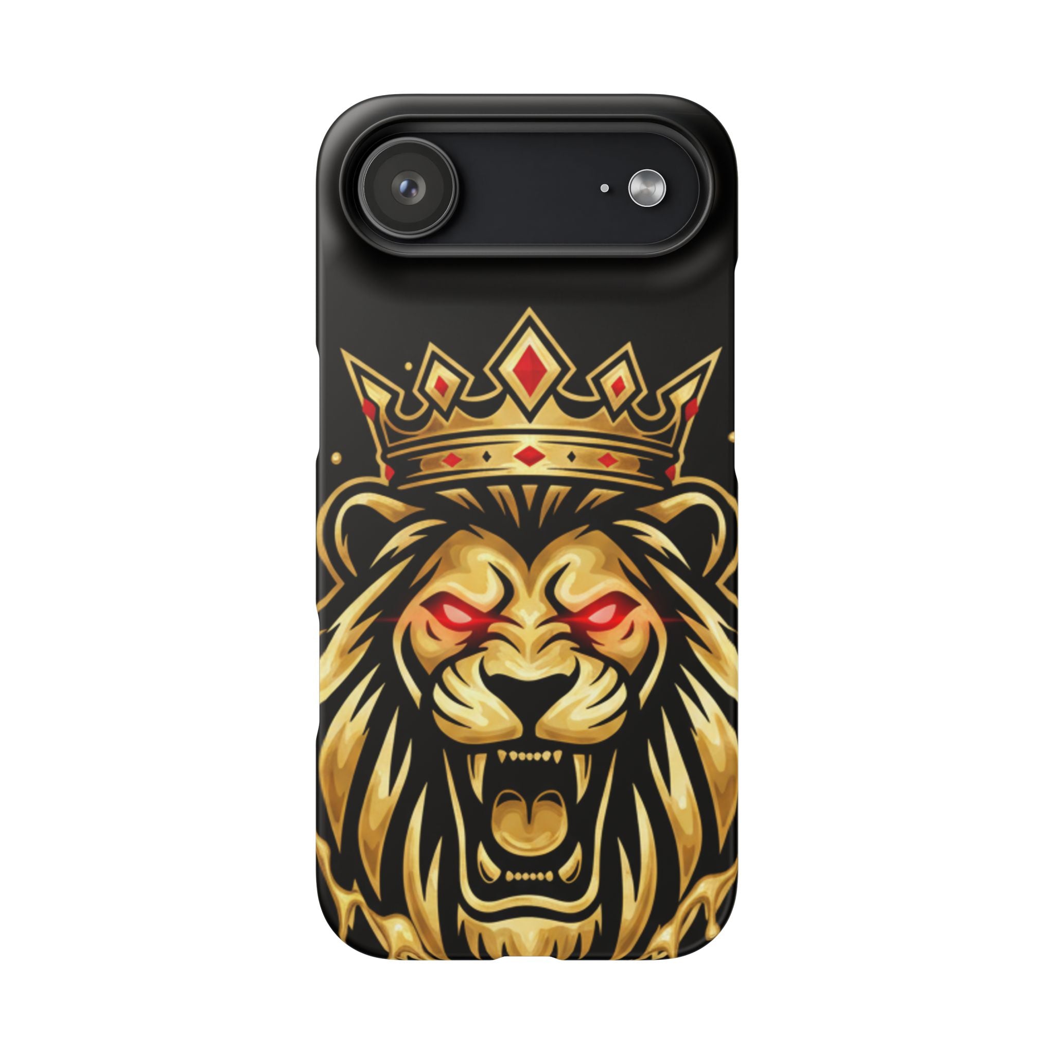 A1 Lifestyle Co.Royal Lion Phone Case – King Crown Red-Eyed Smartphone Snap Case