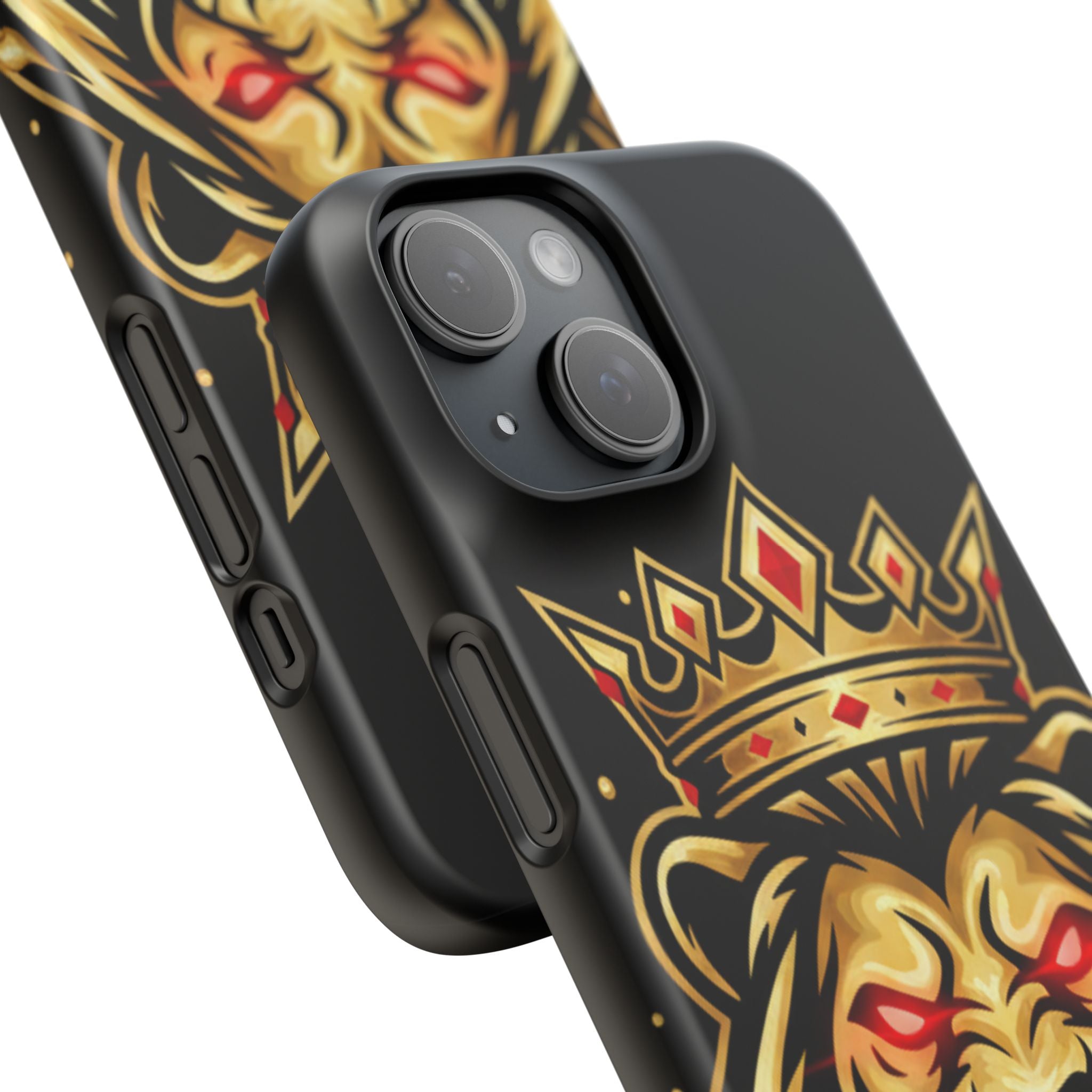 A1 Lifestyle Co.Royal Lion Phone Case – King Crown Red-Eyed Smartphone Snap Case