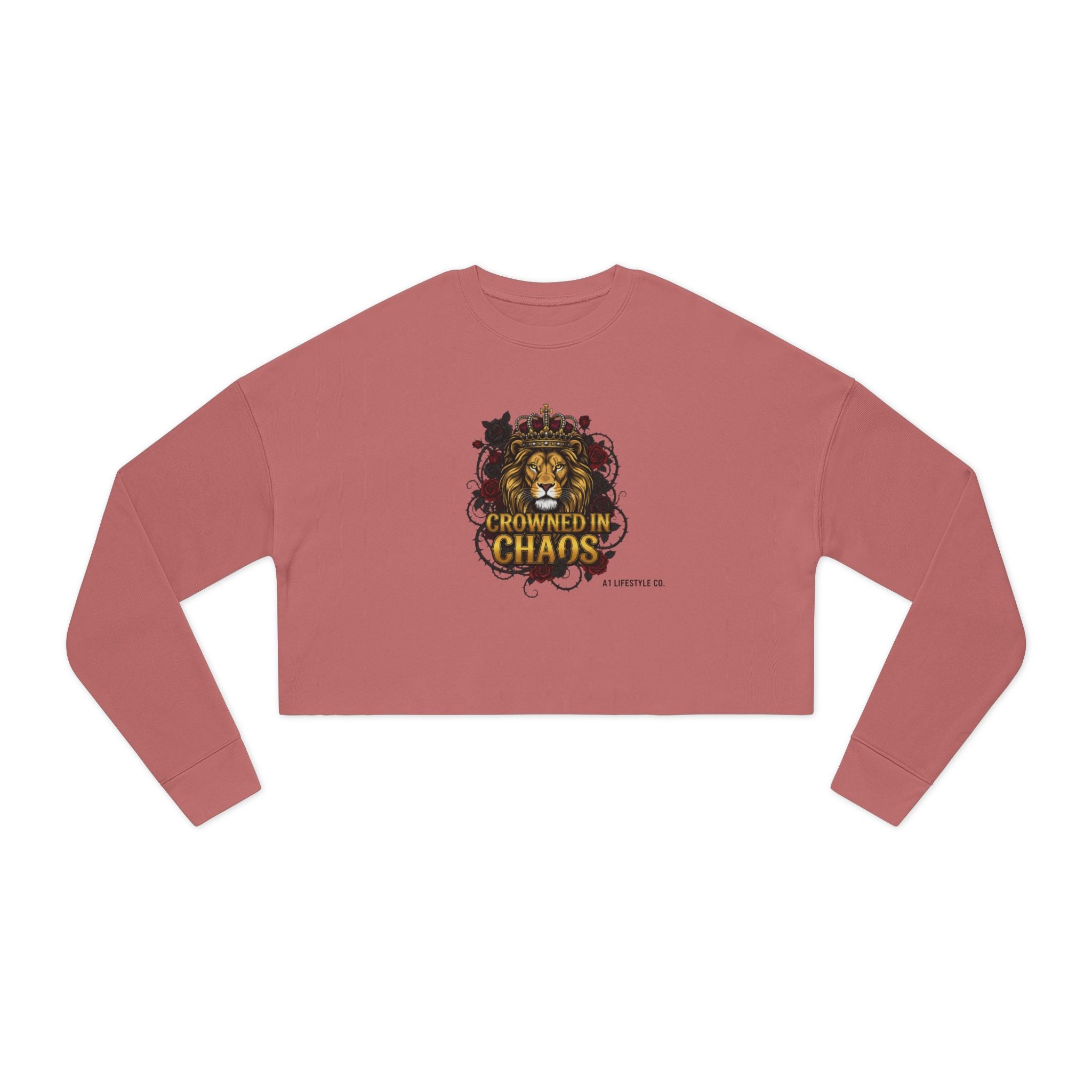 Crowned in Chaos Cropped Sweatshirt — A1 Lifestyle Co. Graphic