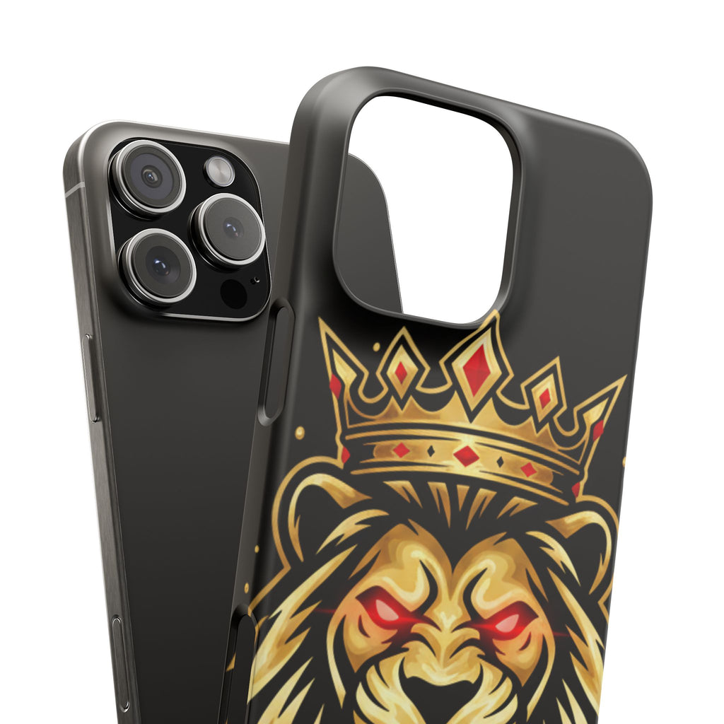 A1 Lifestyle Co.Royal Lion Phone Case – King Crown Red-Eyed Smartphone Snap Case