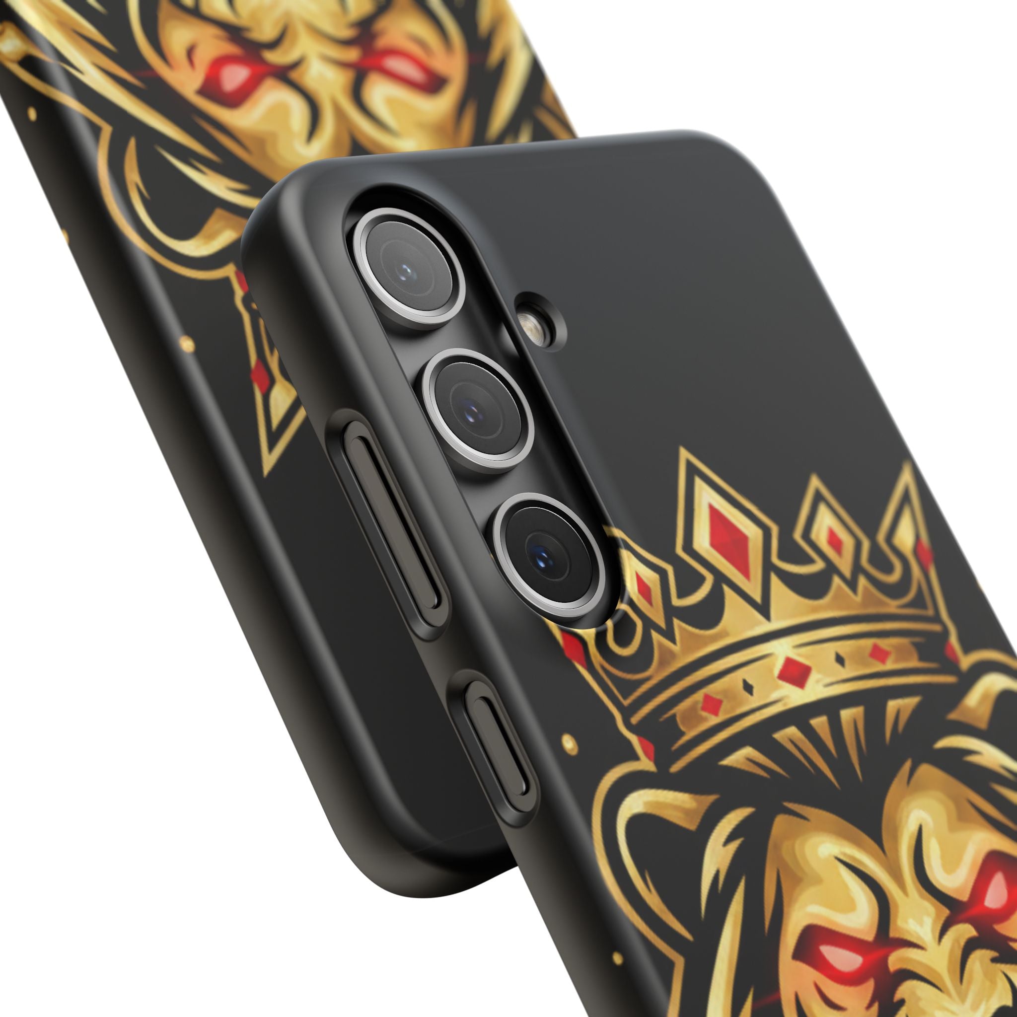 A1 Lifestyle Co.Royal Lion Phone Case – King Crown Red-Eyed Smartphone Snap Case