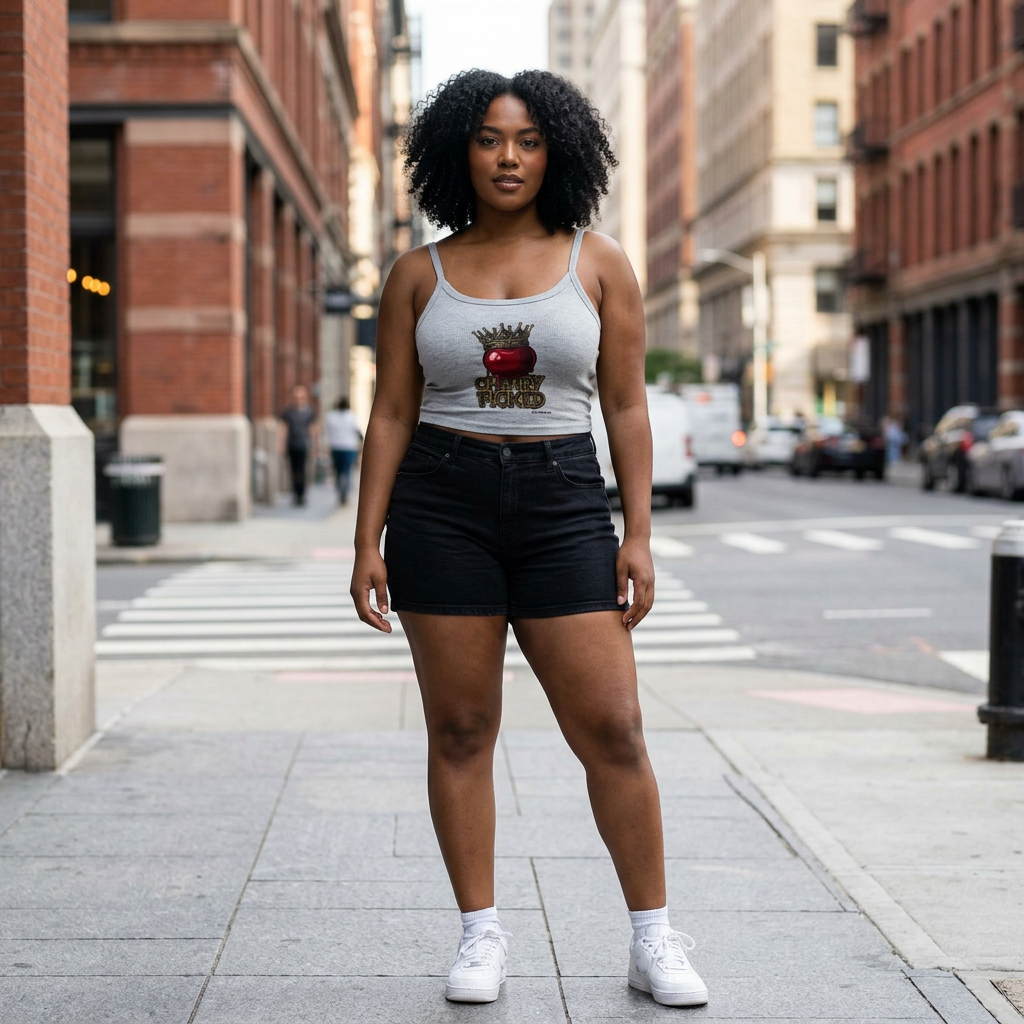 Women's 'Cherry Picked' A1 Lifestyle Co. Spaghetti Strap Tank Top — Crown Graphic Crop