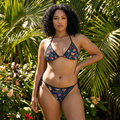 A1 Lifestyle Co. Floral Night Sky Tie-Side Bikini — Women's Floral Triangle Swimsuit