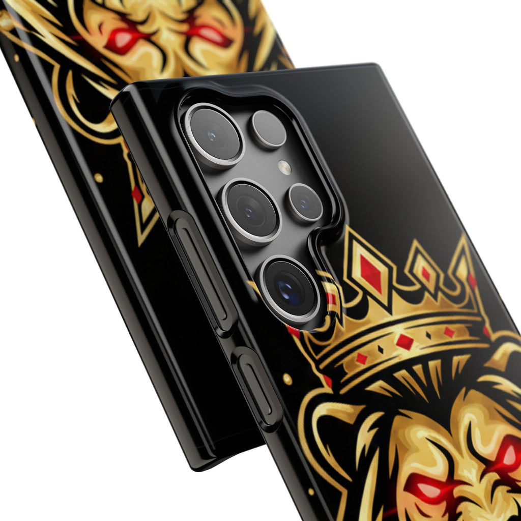 A1 Lifestyle Co.Royal Lion Phone Case – King Crown Red-Eyed Smartphone Snap Case