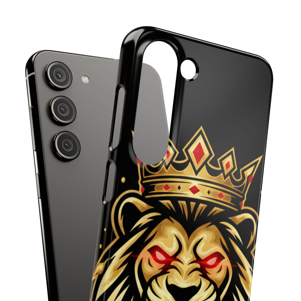 A1 Lifestyle Co.Royal Lion Phone Case – King Crown Red-Eyed Smartphone Snap Case