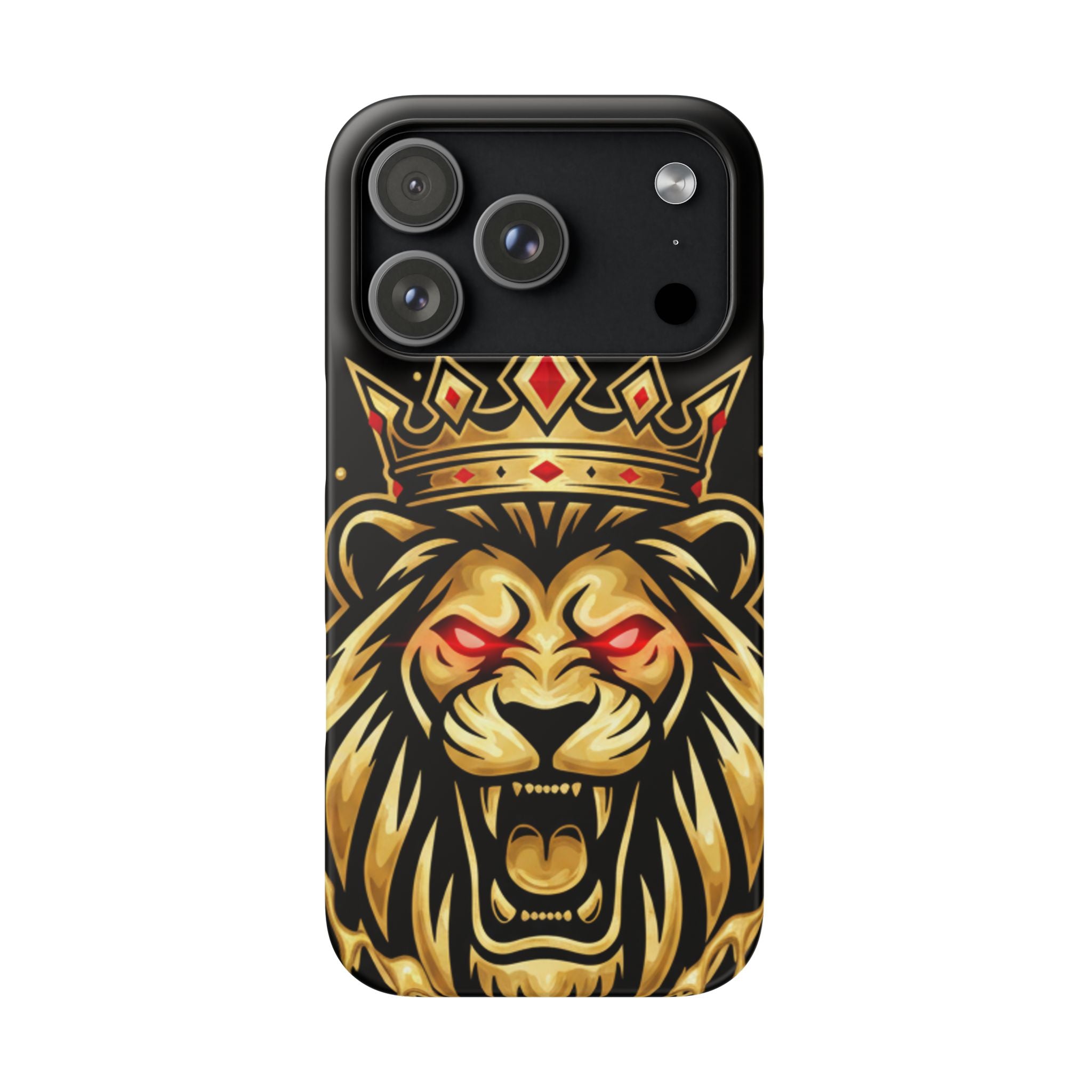A1 Lifestyle Co.Royal Lion Phone Case – King Crown Red-Eyed Smartphone Snap Case