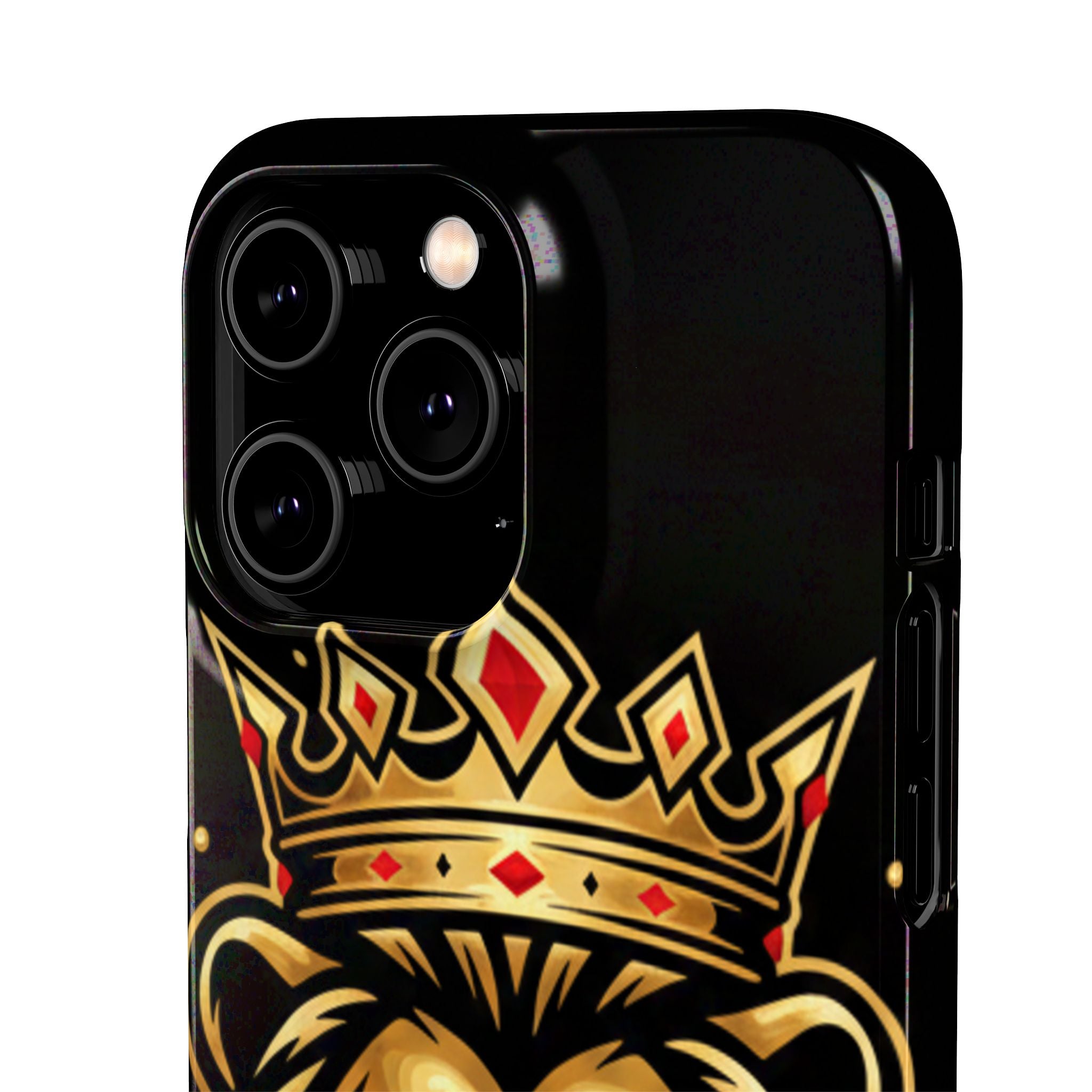 A1 Lifestyle Co.Royal Lion Phone Case – King Crown Red-Eyed Smartphone Snap Case